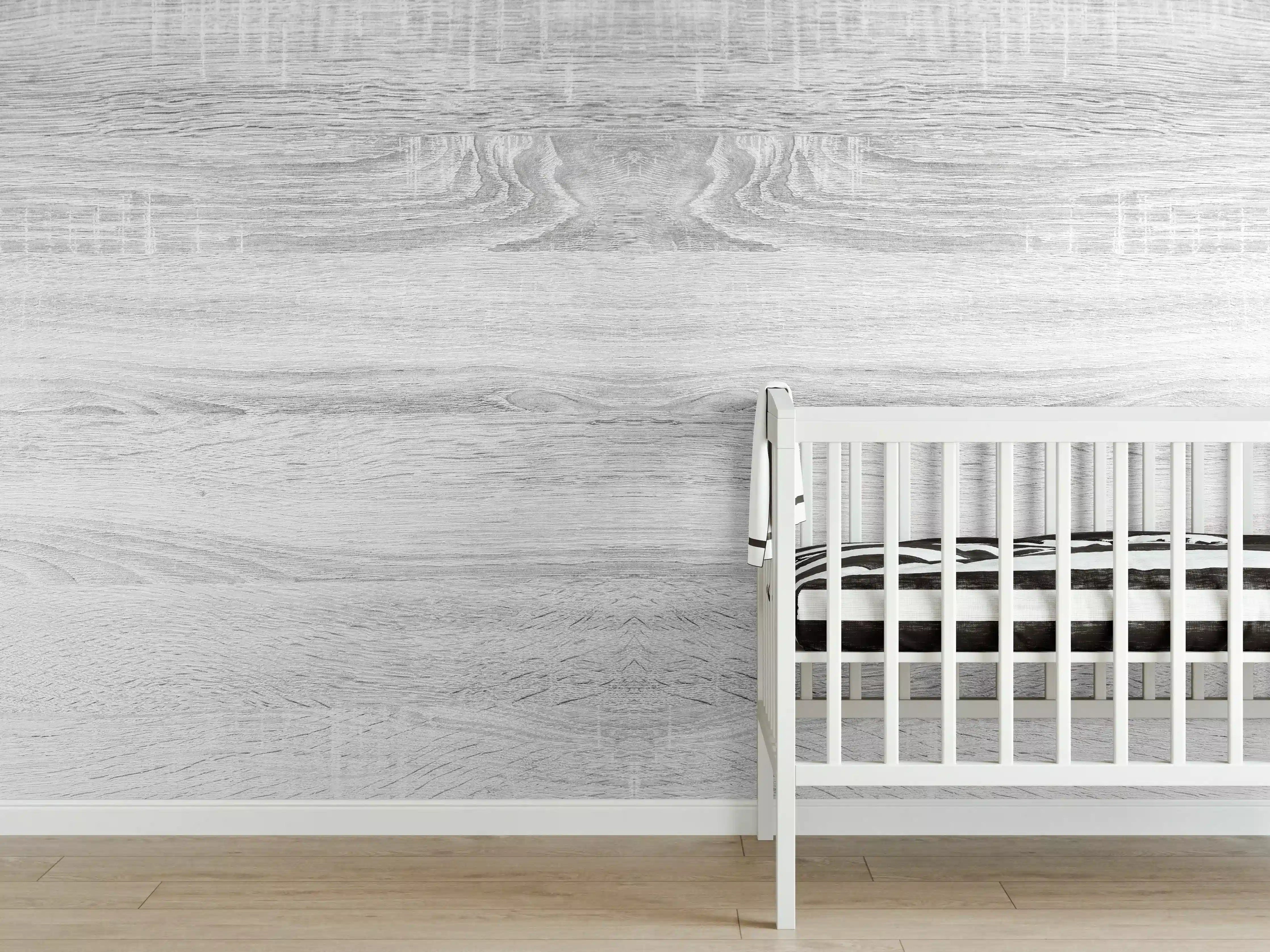 Babyzimmer Wandgestaltung - Weiße helle verwitterte Holztextur