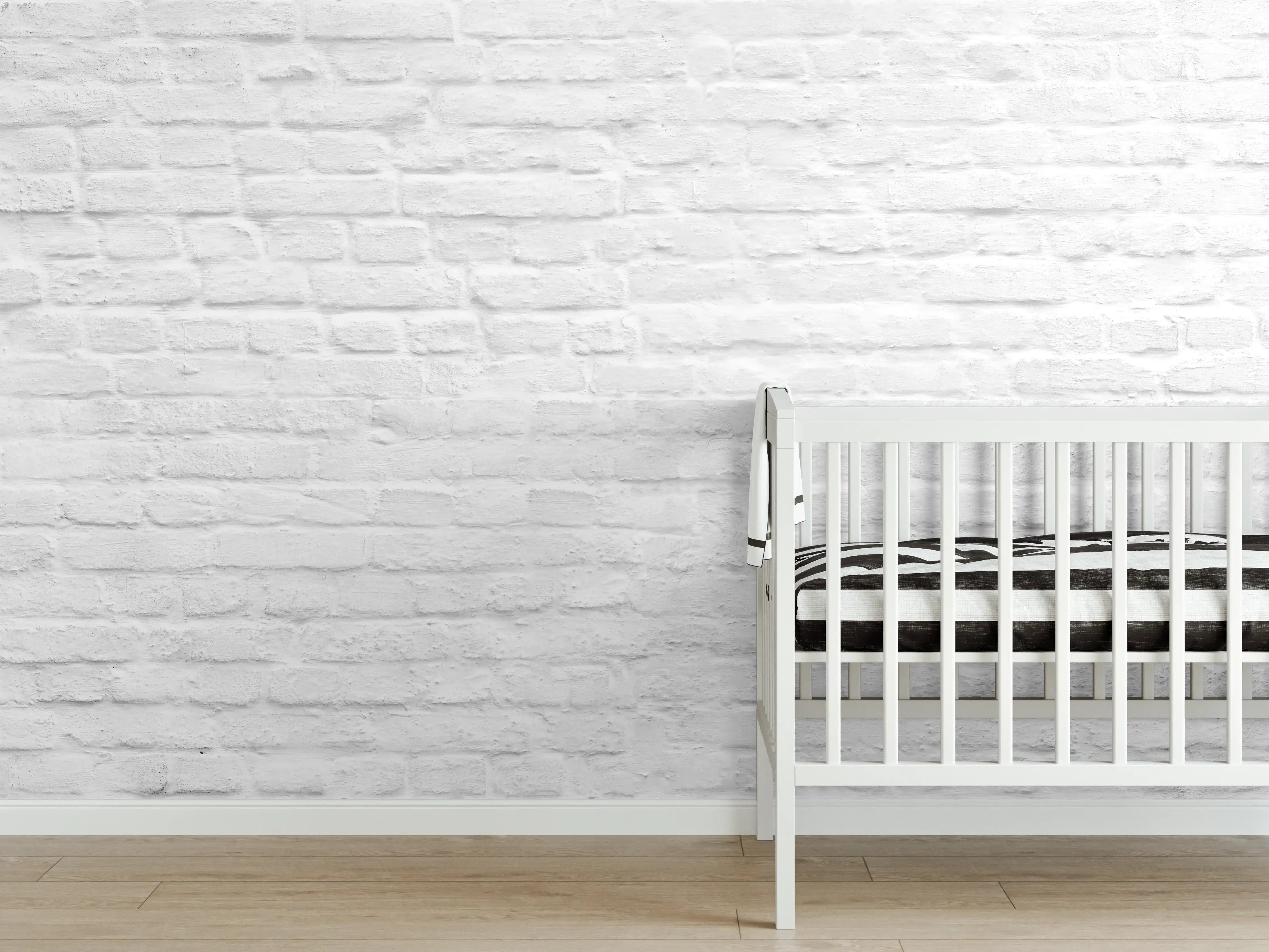 Babyzimmer Wandgestaltung - Weiße nahtlose Backsteinmauer