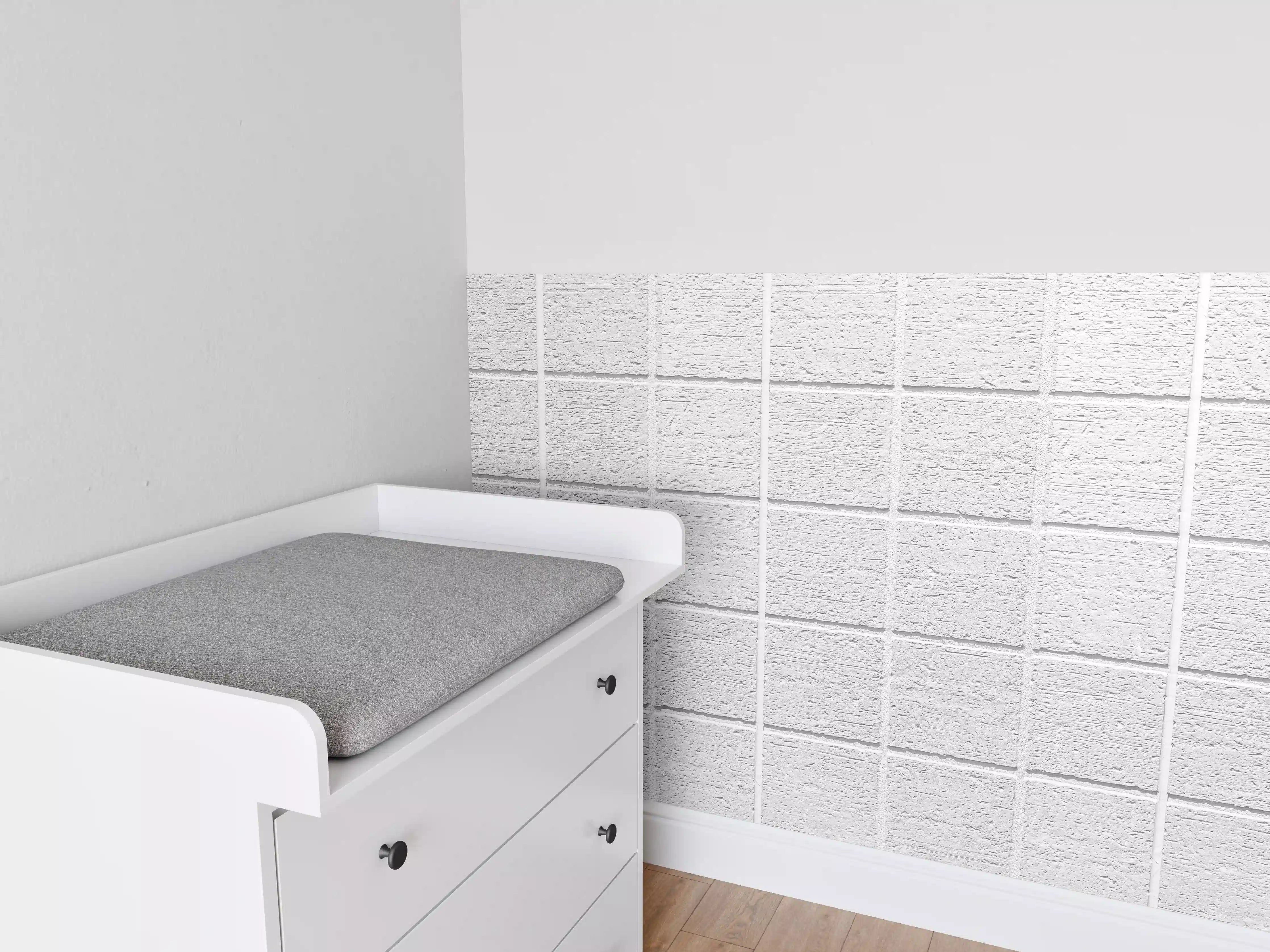 Babyzimmer Wandgestaltung - Weiße quadratische Steintextur