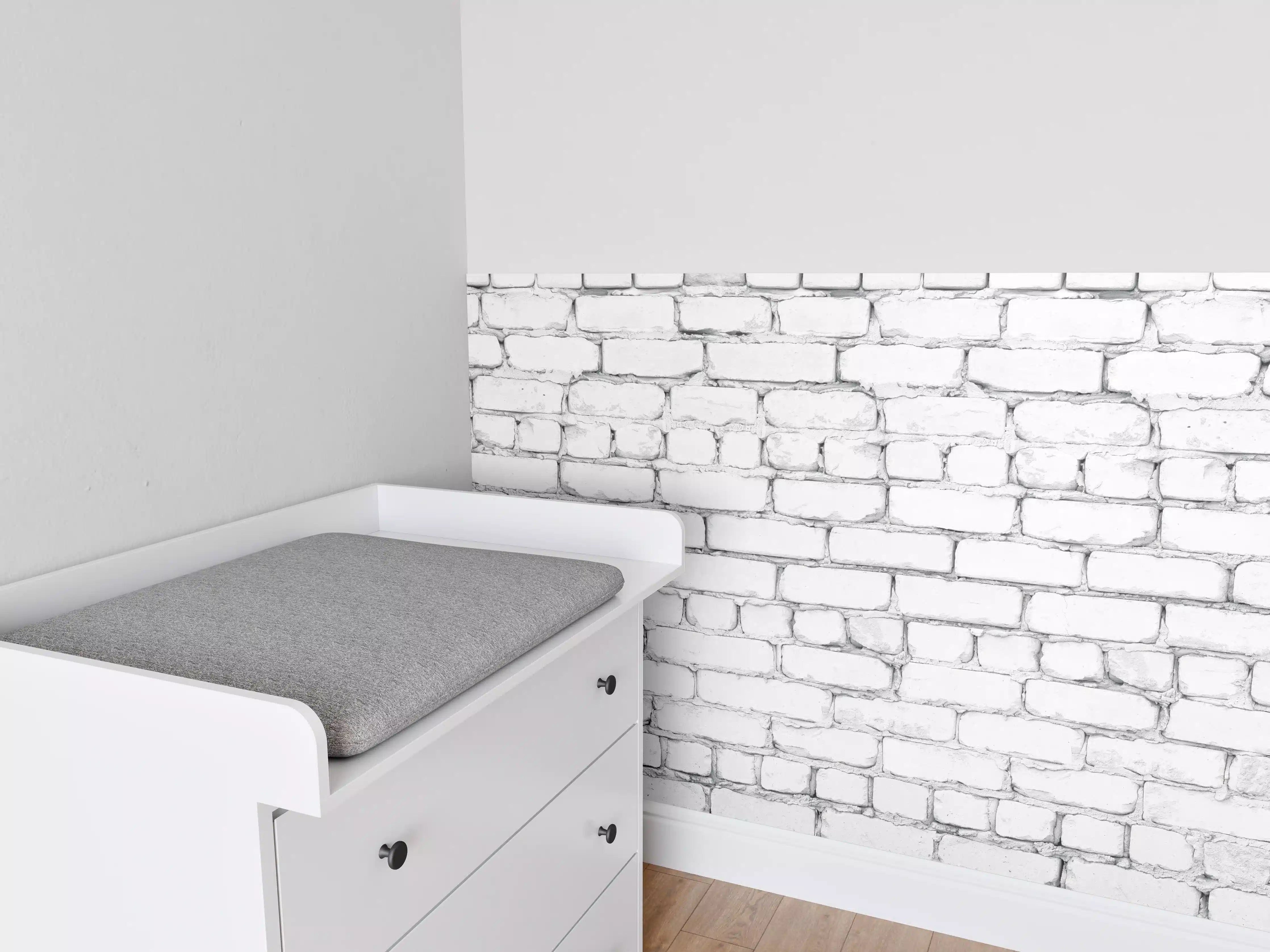 Babyzimmer Wandgestaltung - Weiße raue Backsteinmauer