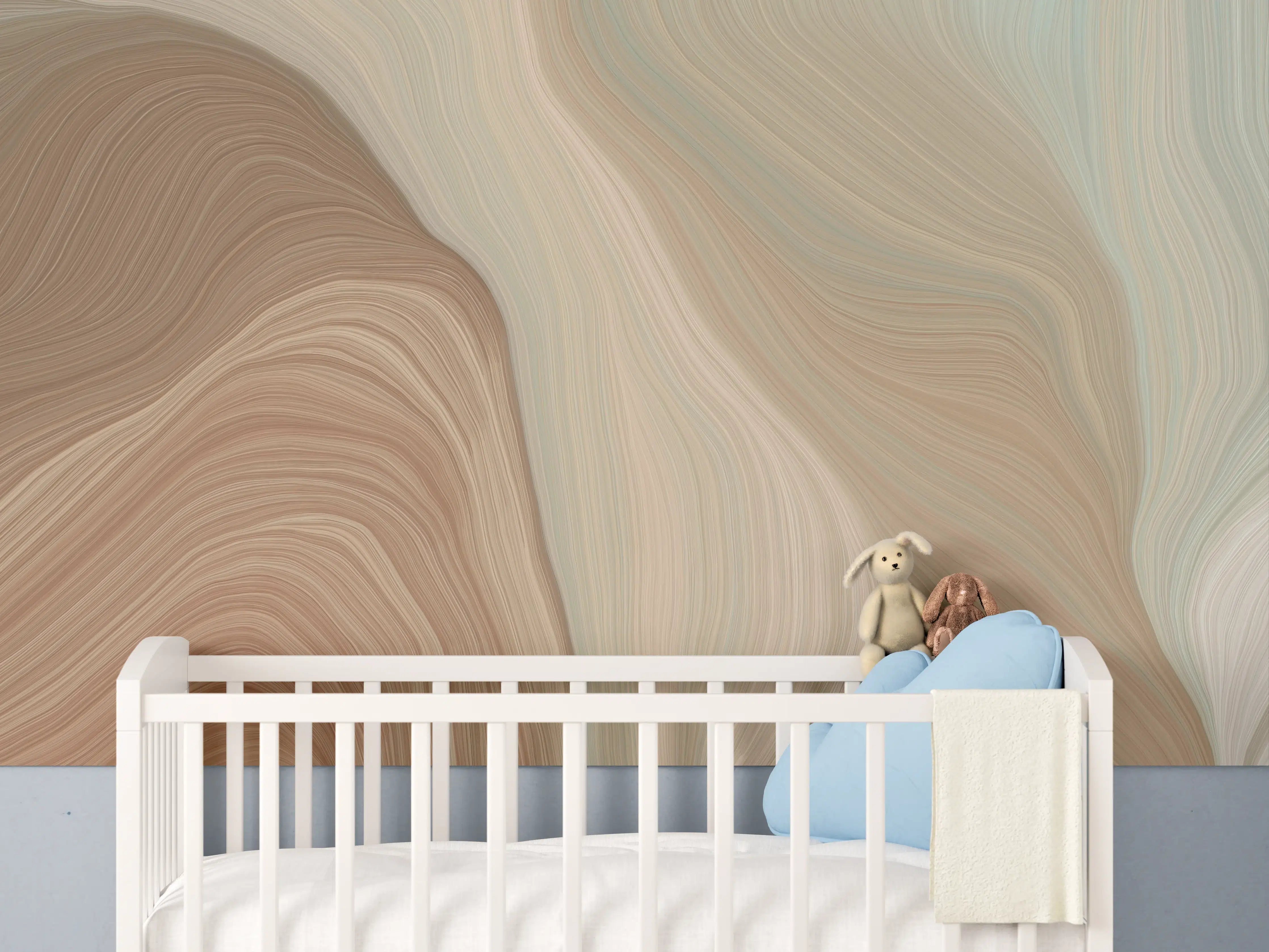 Babyzimmer Wandgestaltung - Weiße und beige Marmor-Textur