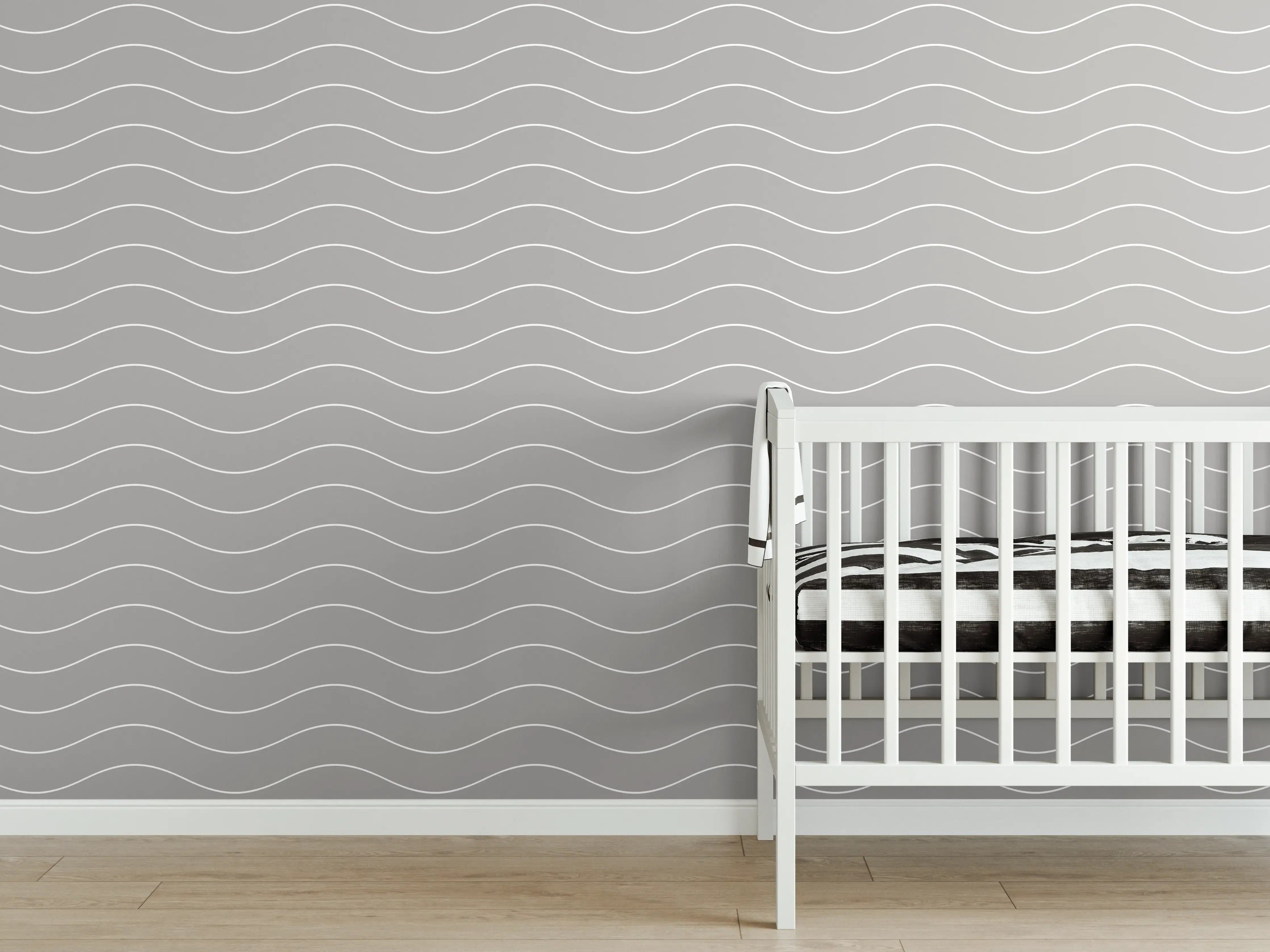 Babyzimmer Wandgestaltung - Weiße und graue Marmor-Textur