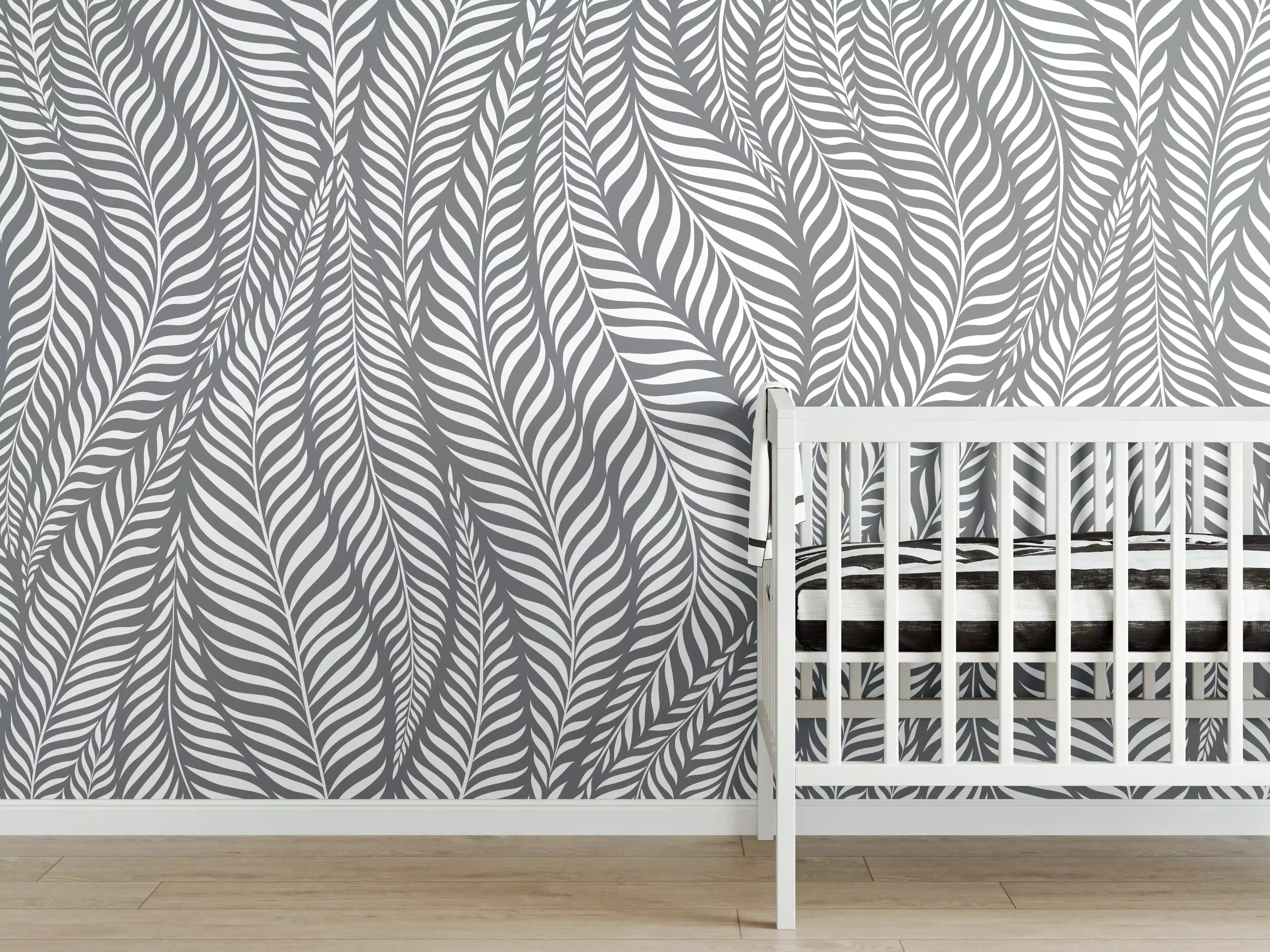 Babyzimmer Wandgestaltung - Weiße und graue Natur-Textur