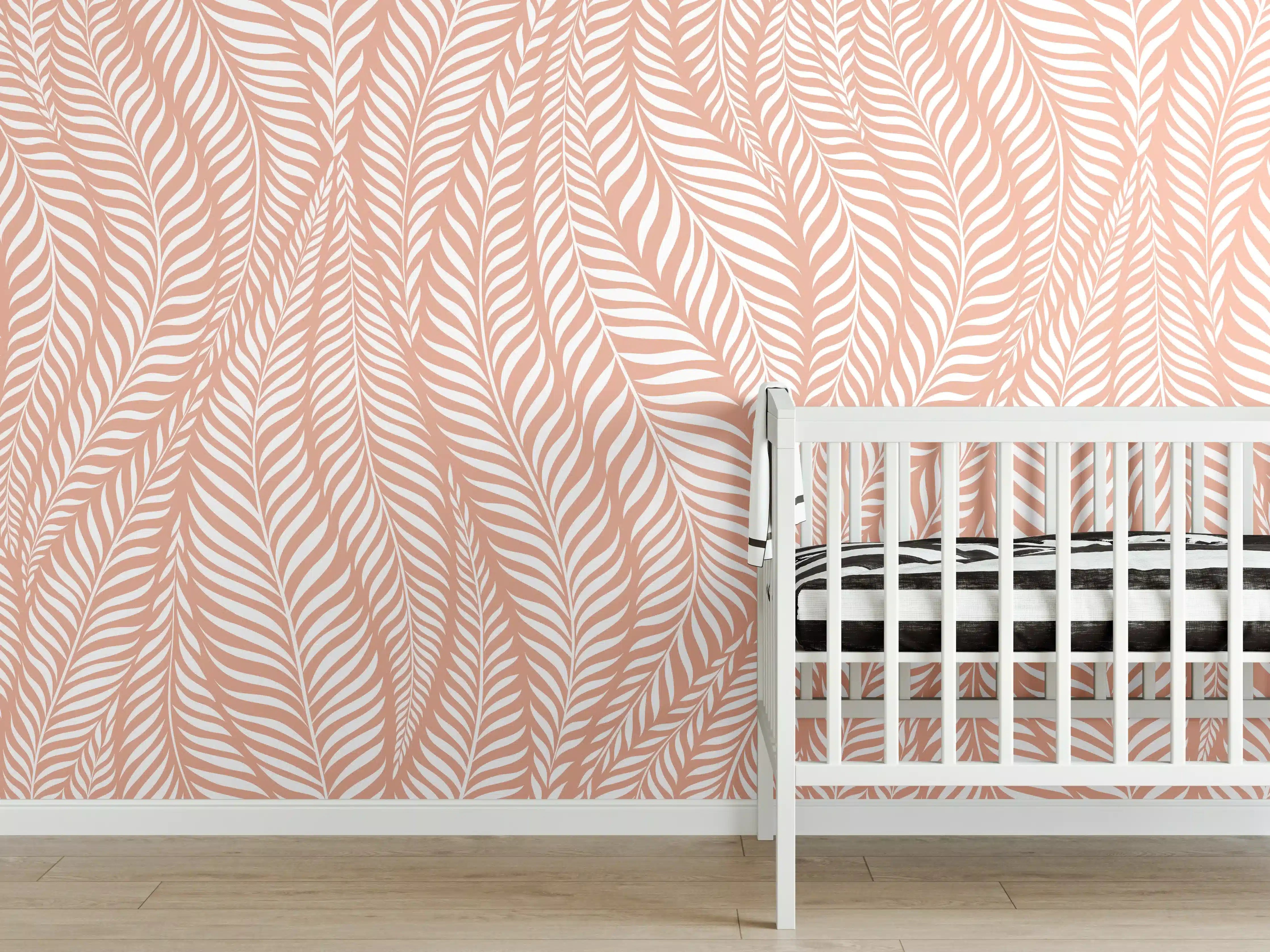 Babyzimmer Wandgestaltung - Weiße und graue zarte Muster