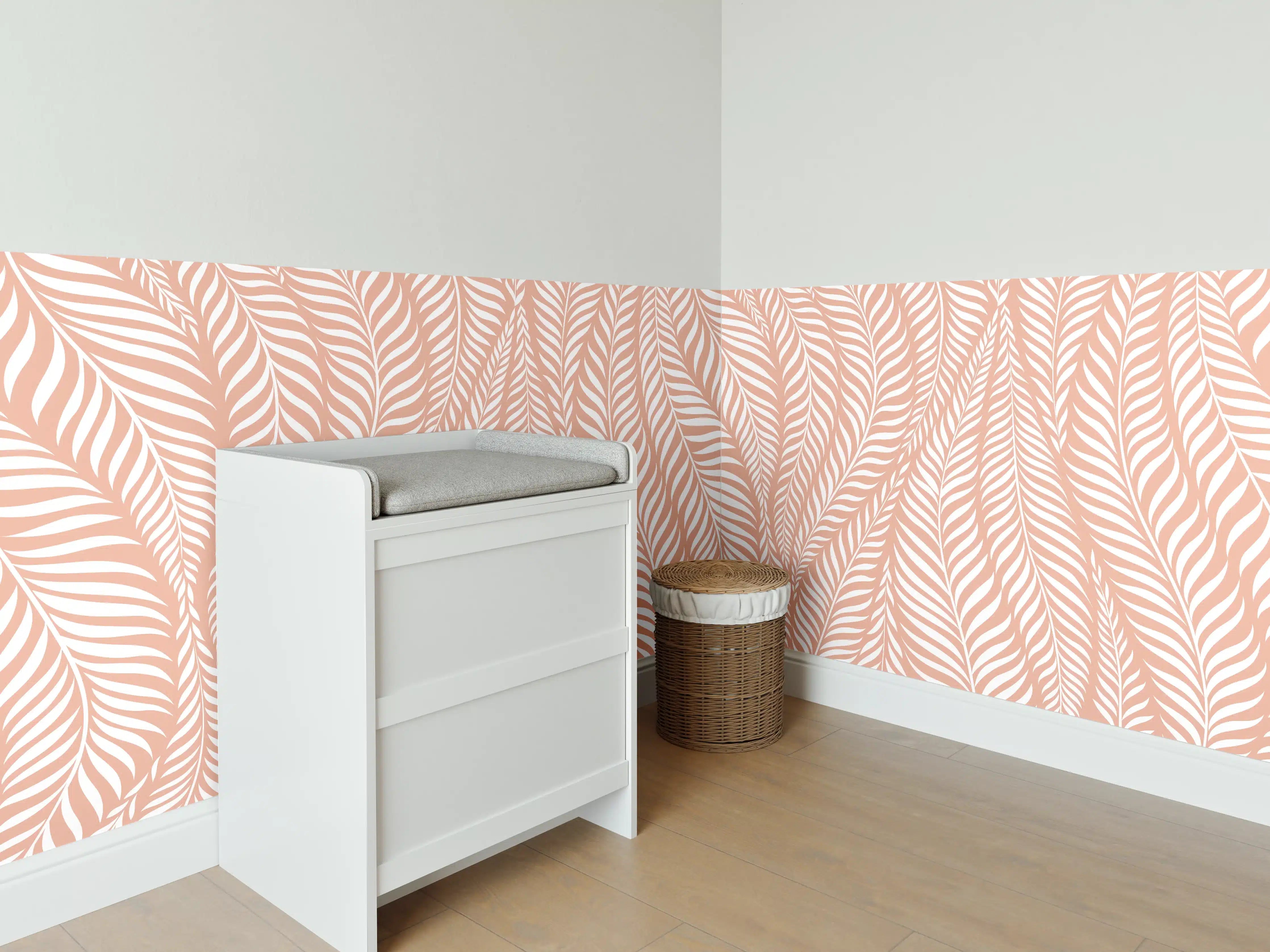 Babyzimmer Wandgestaltung - Weiße und graue zarte Muster