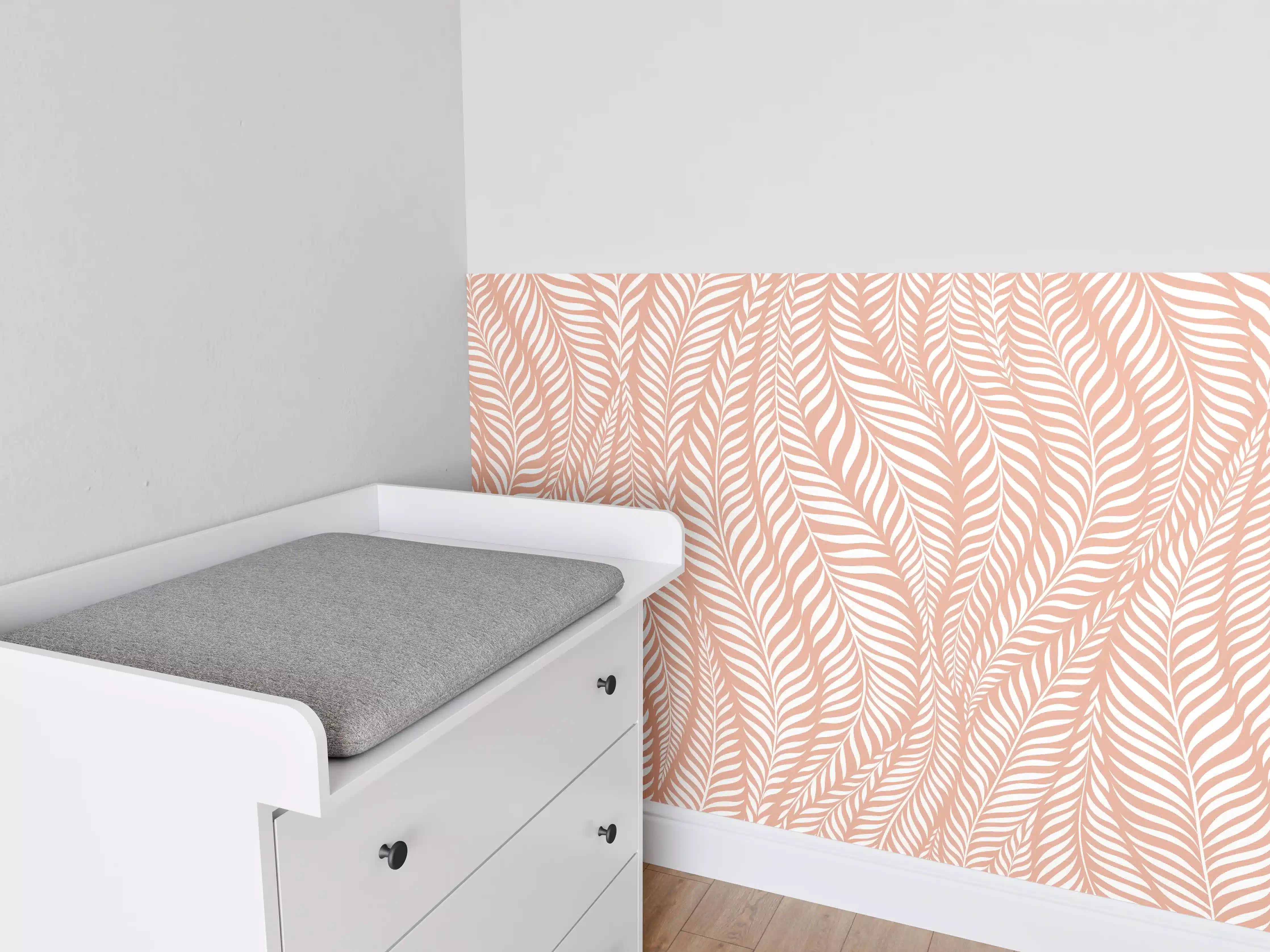 Babyzimmer Wandgestaltung - Weiße und graue zarte Muster