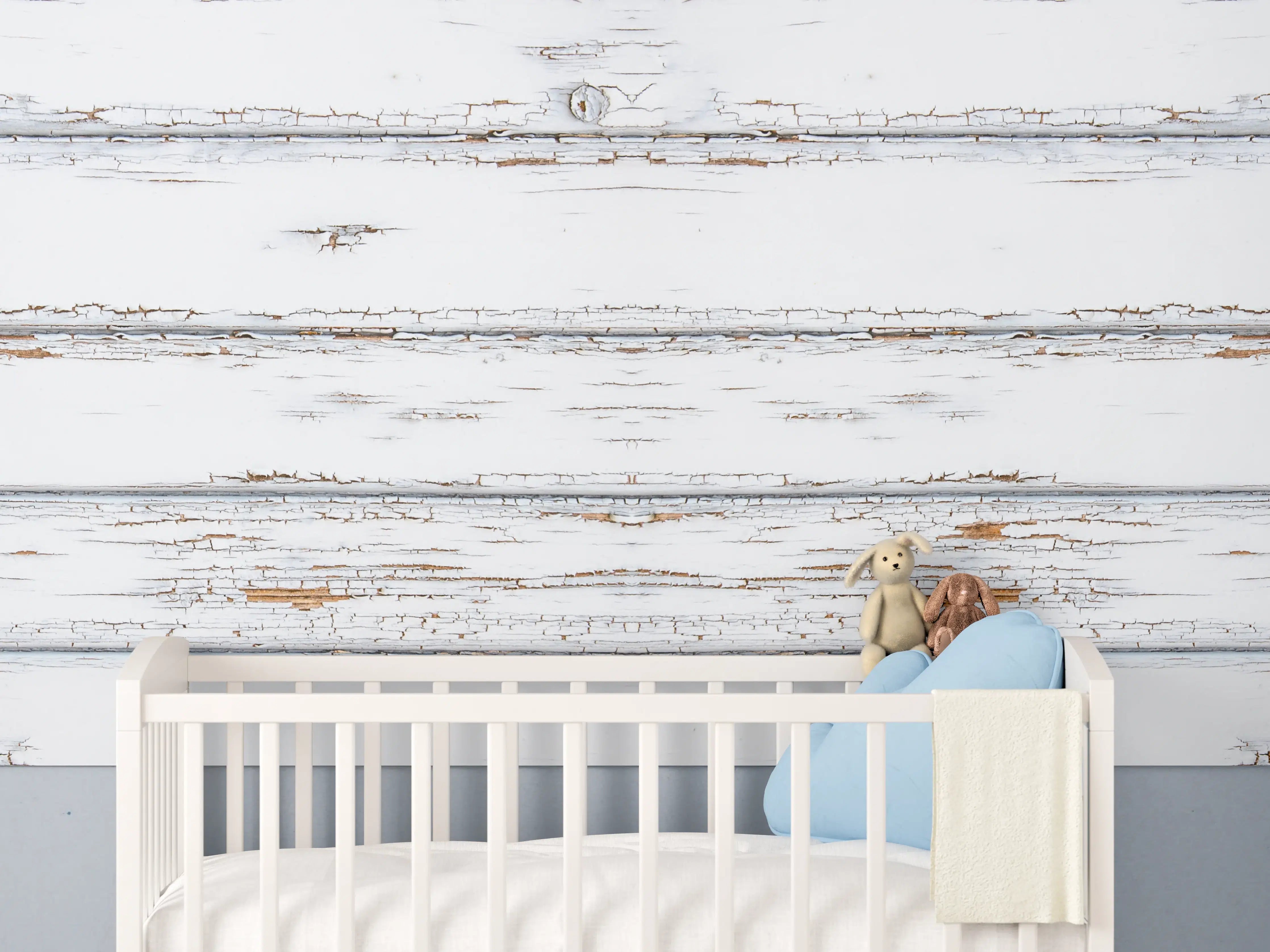 Babyzimmer Wandgestaltung - Weiße zerfallenden Holz