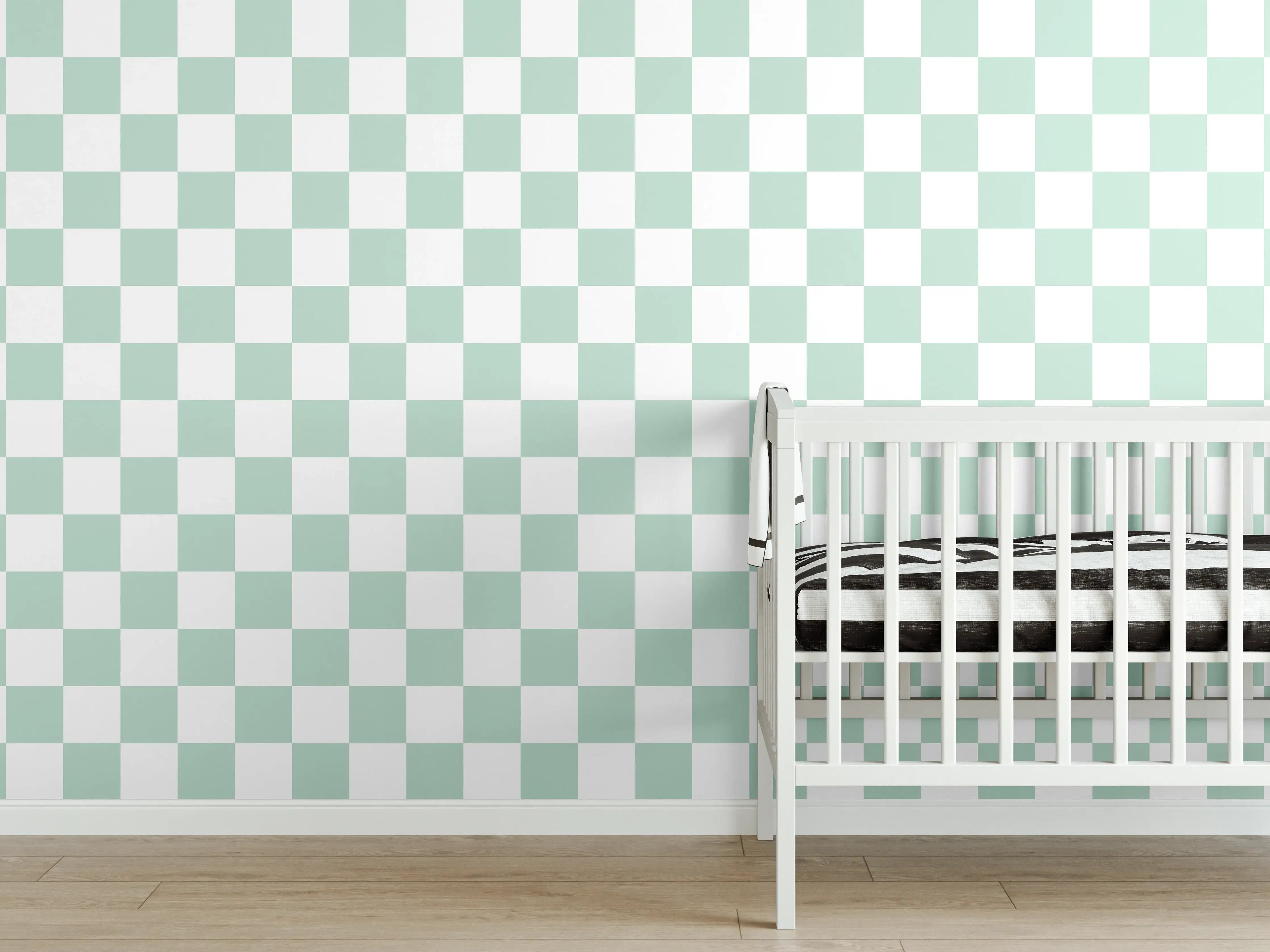 Babyzimmer Wandgestaltung - Weiße, graue Fliesen mit moderner Struktur