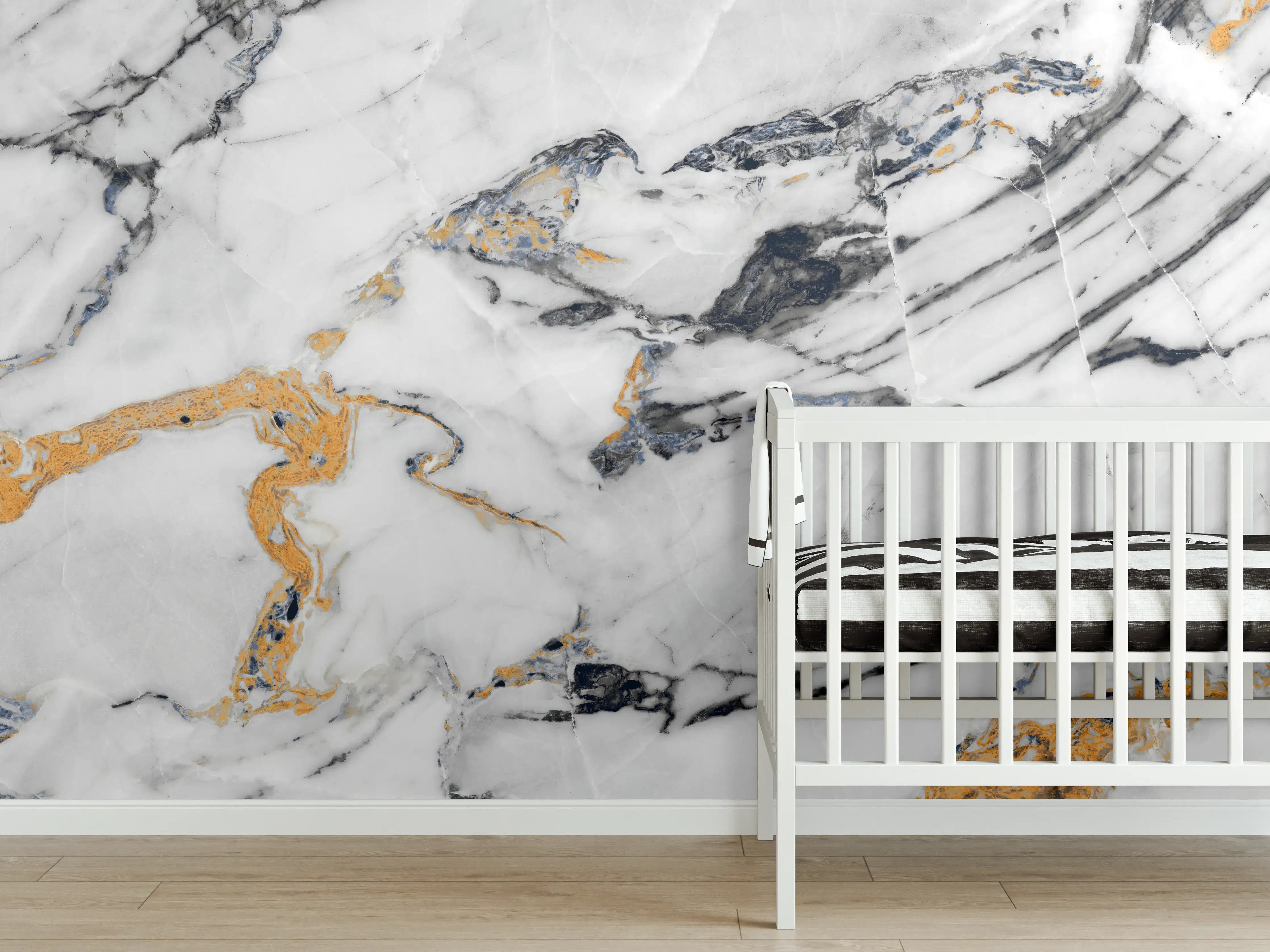 Babyzimmer Wandgestaltung - Weißer Carrara Statuario Marmor