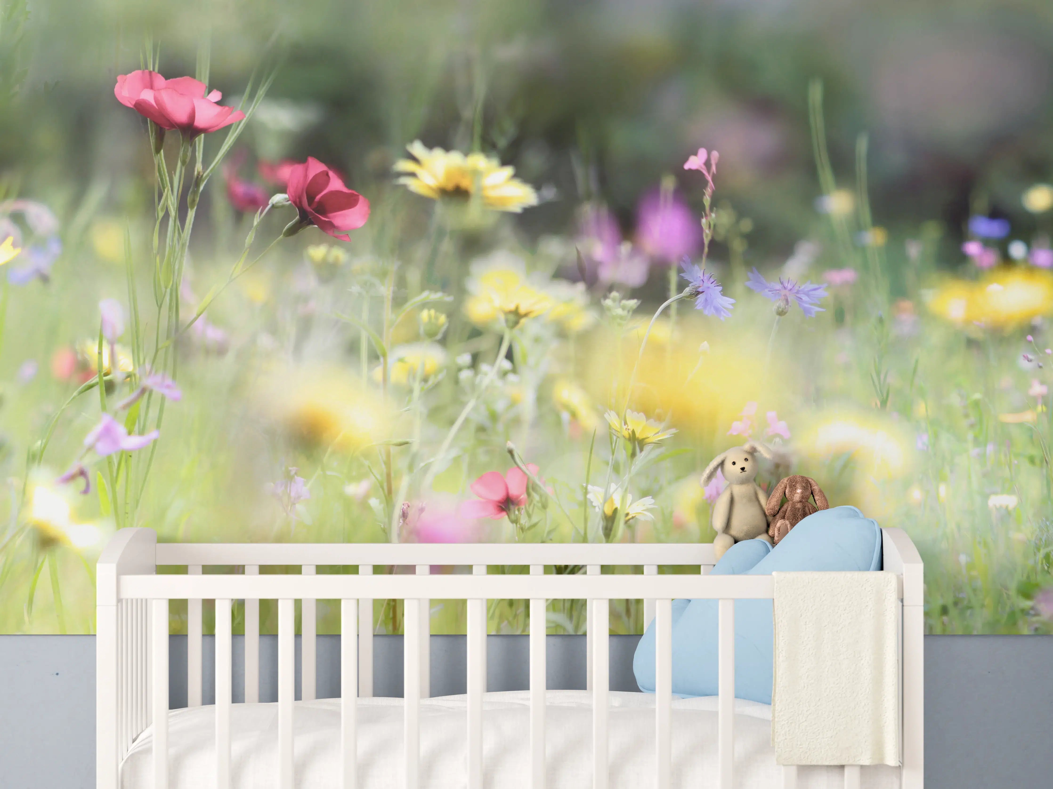 Babyzimmer Wandgestaltung - Weißer Frühlingshauch