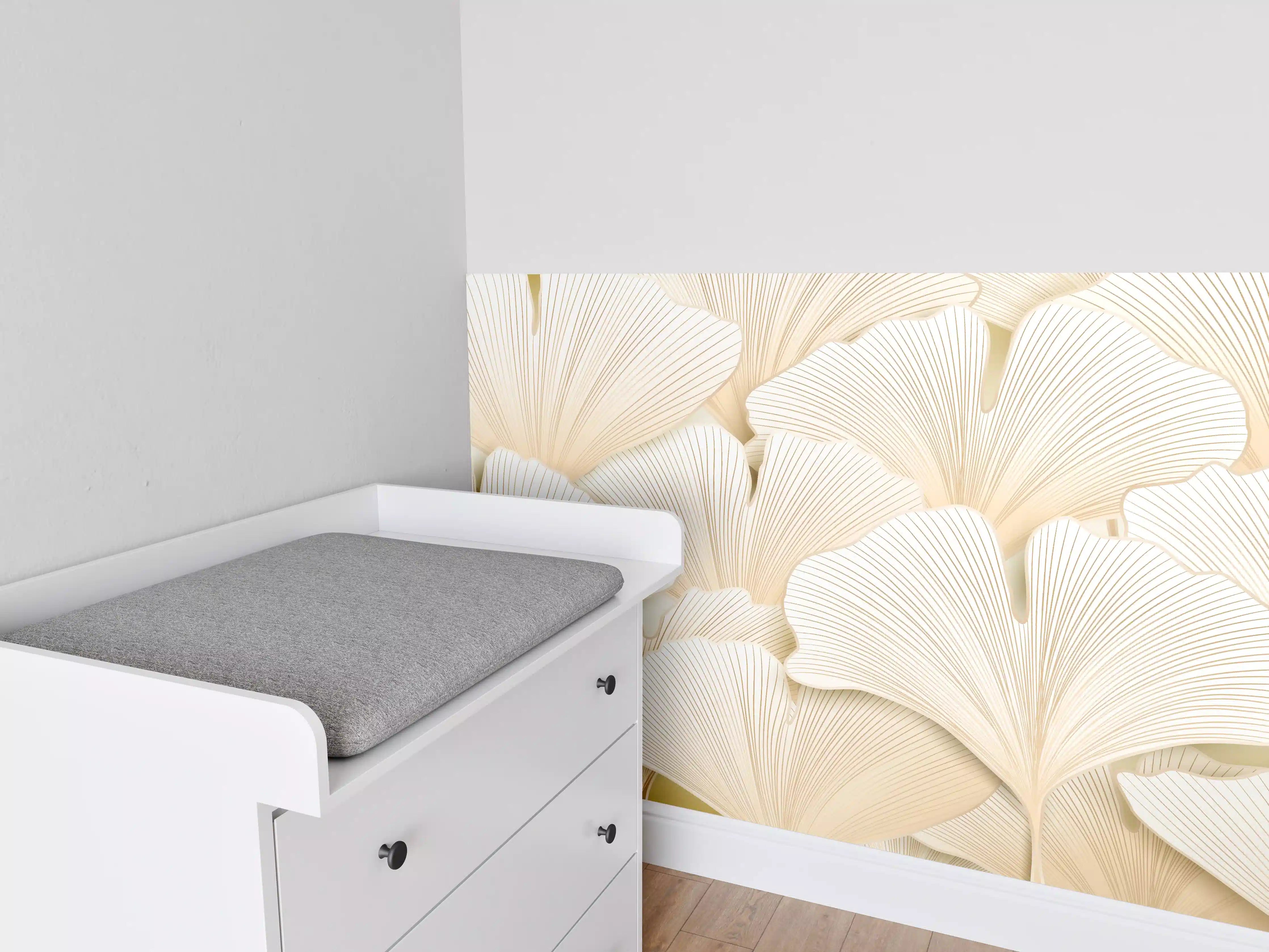 Babyzimmer Wandgestaltung - Weißer Ginkgo-Stil Dekor
