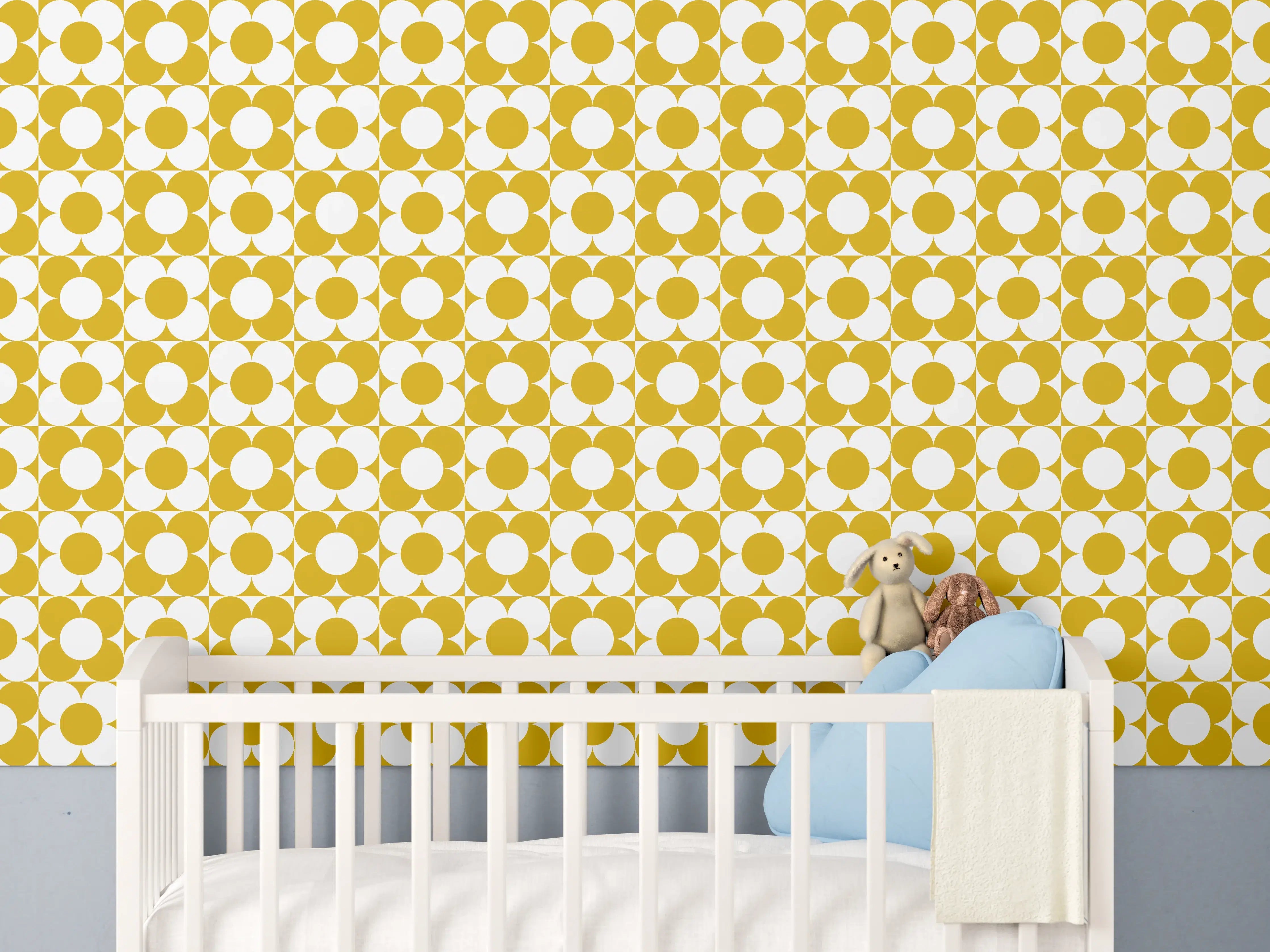 Babyzimmer Wandgestaltung - Weißer Marmor mit feinen Grau Nuancen und Textur