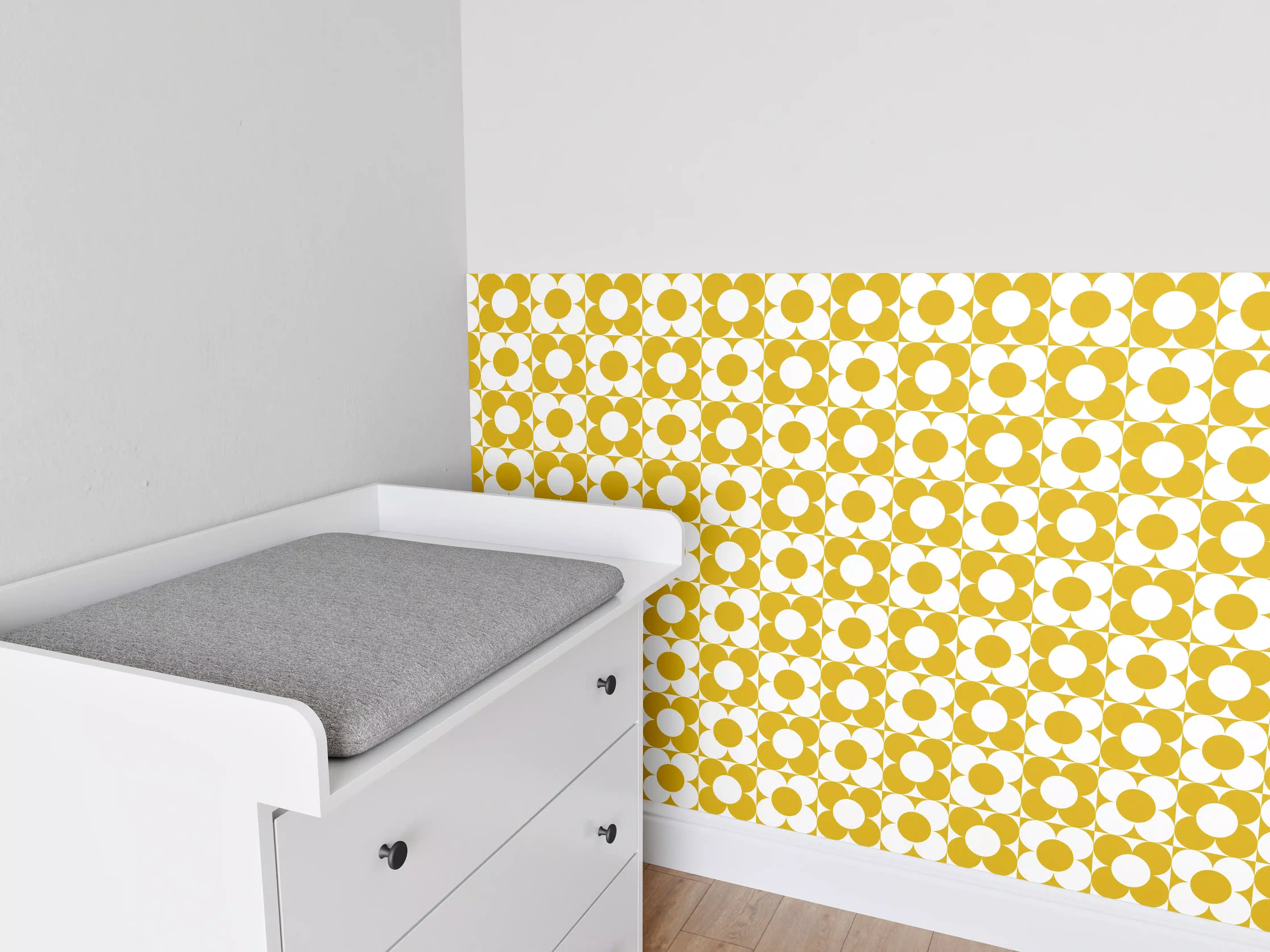 Babyzimmer Wandgestaltung - Weißer Marmor mit feinen Grau Nuancen und Textur