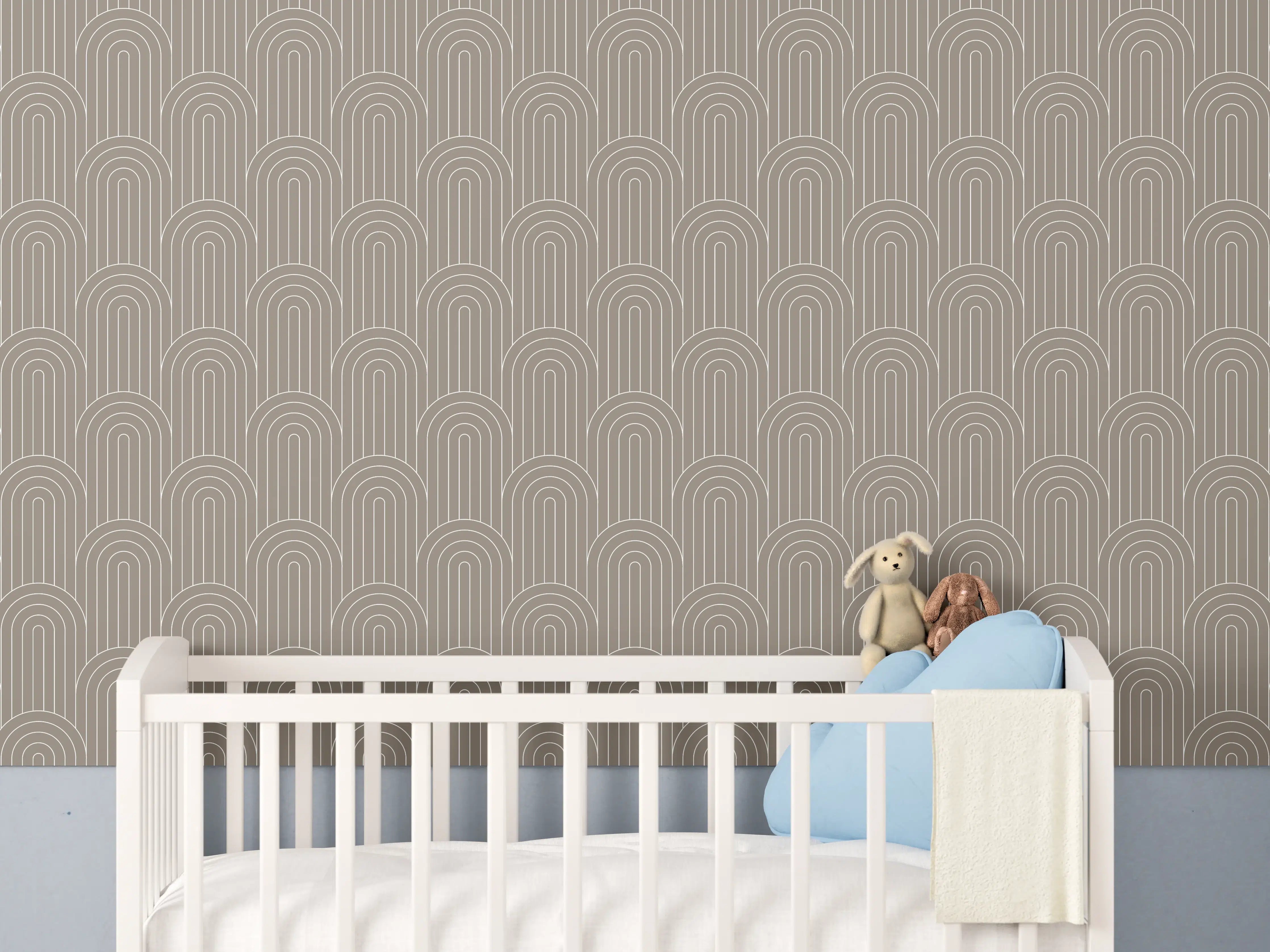 Babyzimmer Wandgestaltung - Weißer Marmor mit zarten Grau- und Beigetönen