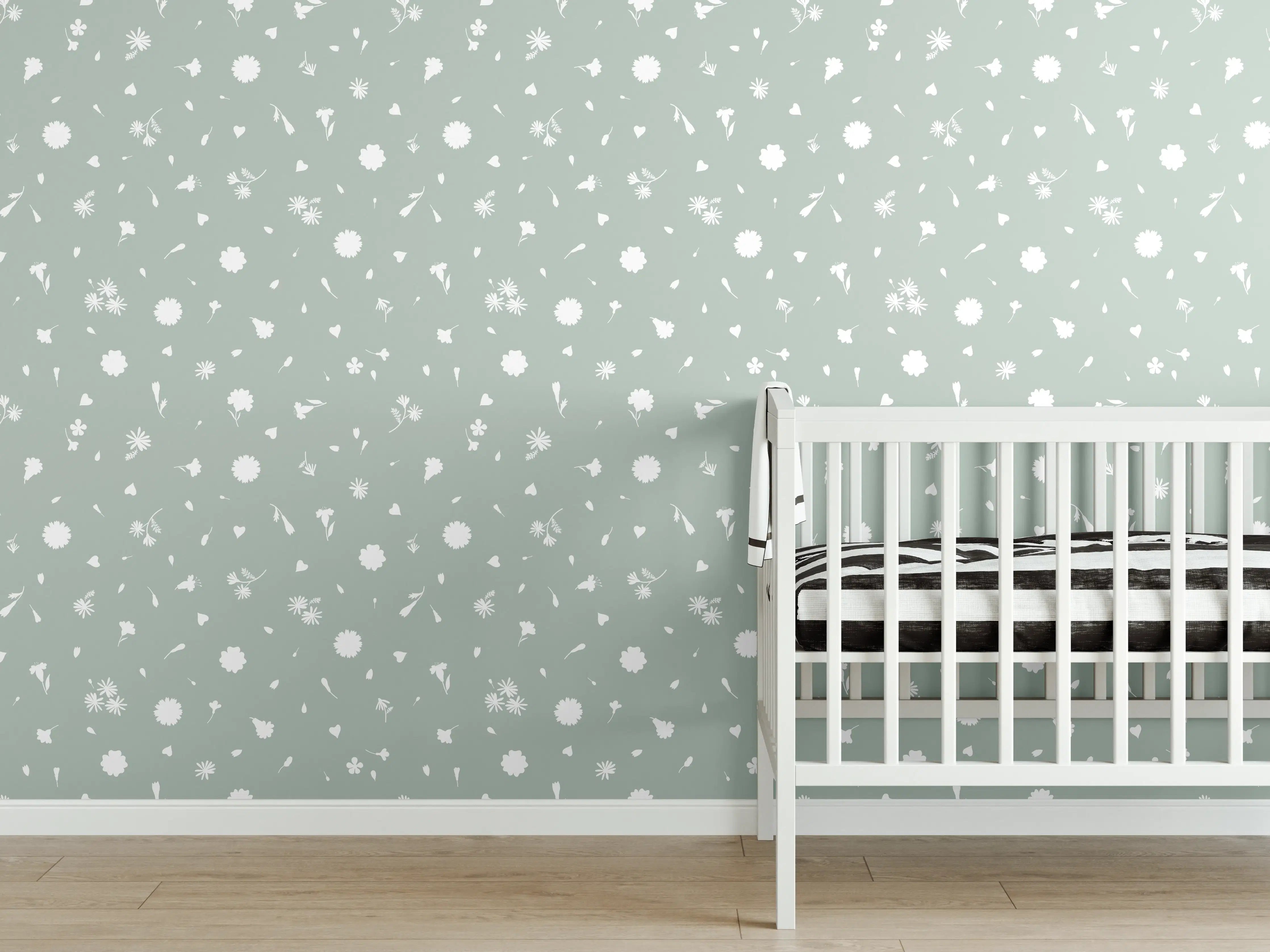 Babyzimmer Wandgestaltung - Weißer Schnee mit grauen Schatten