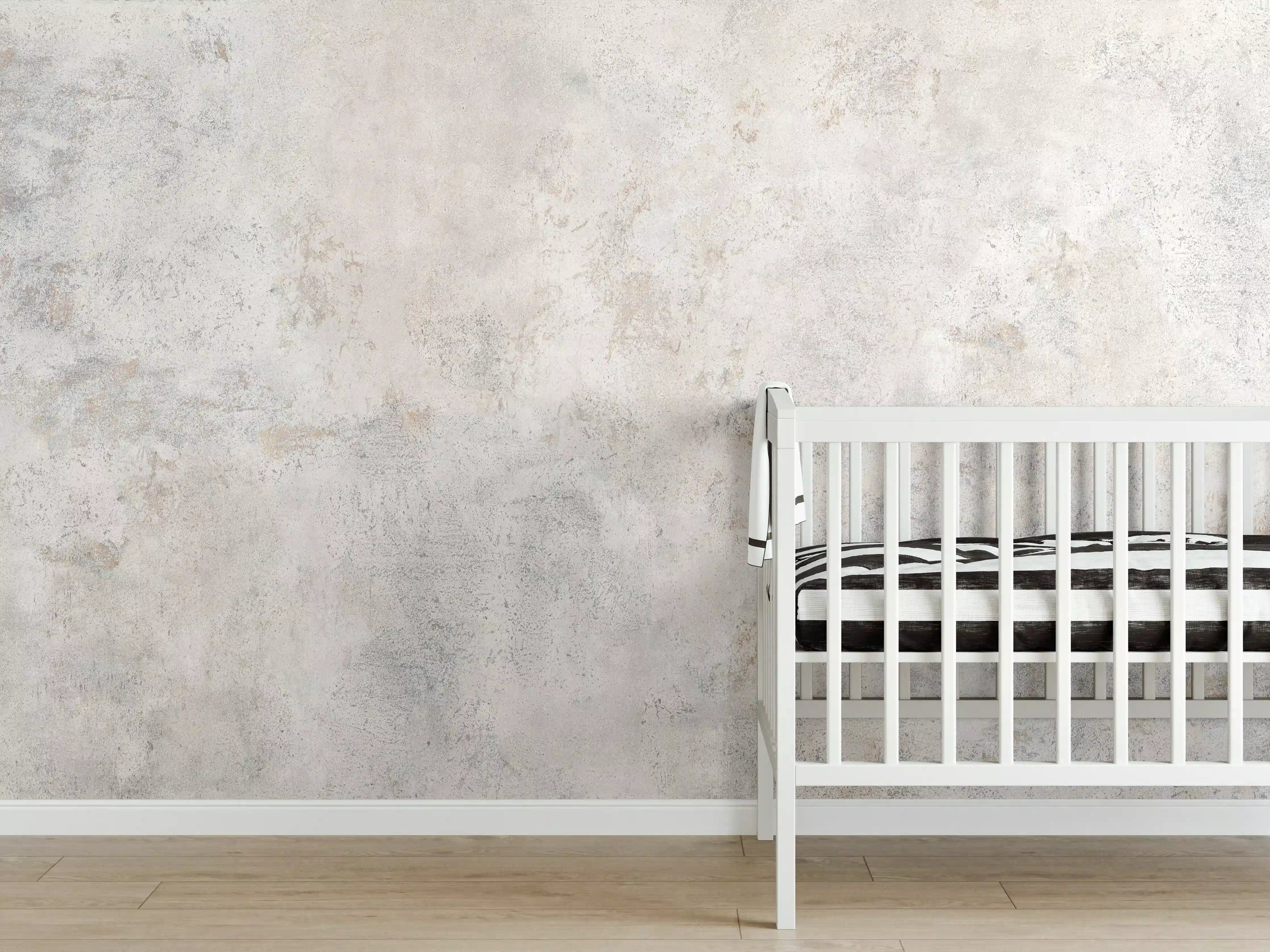 Babyzimmer Wandgestaltung - Weißer abgenutzter Marmor