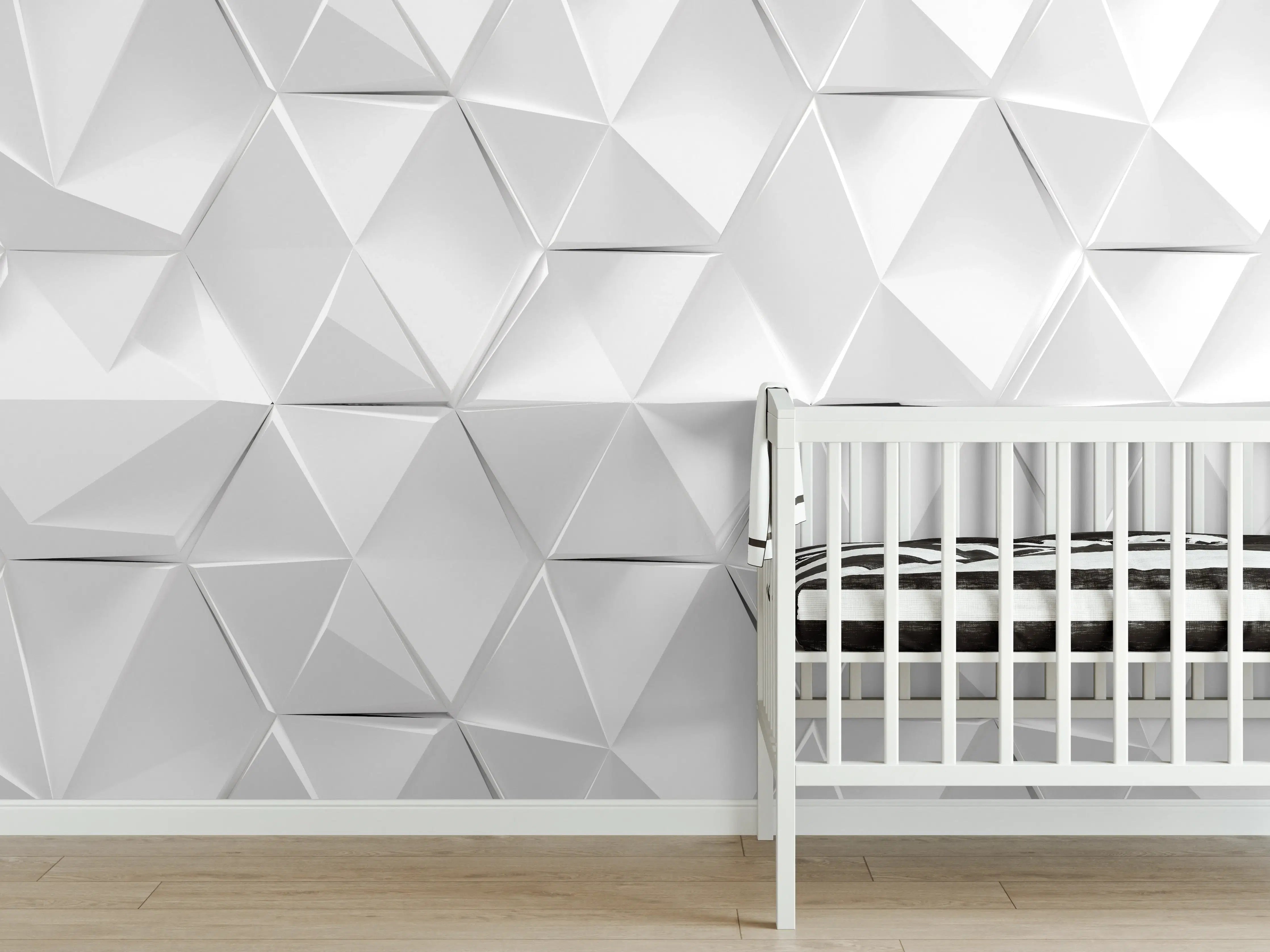 Babyzimmer Wandgestaltung - Weißer futuristischer Hintergrund