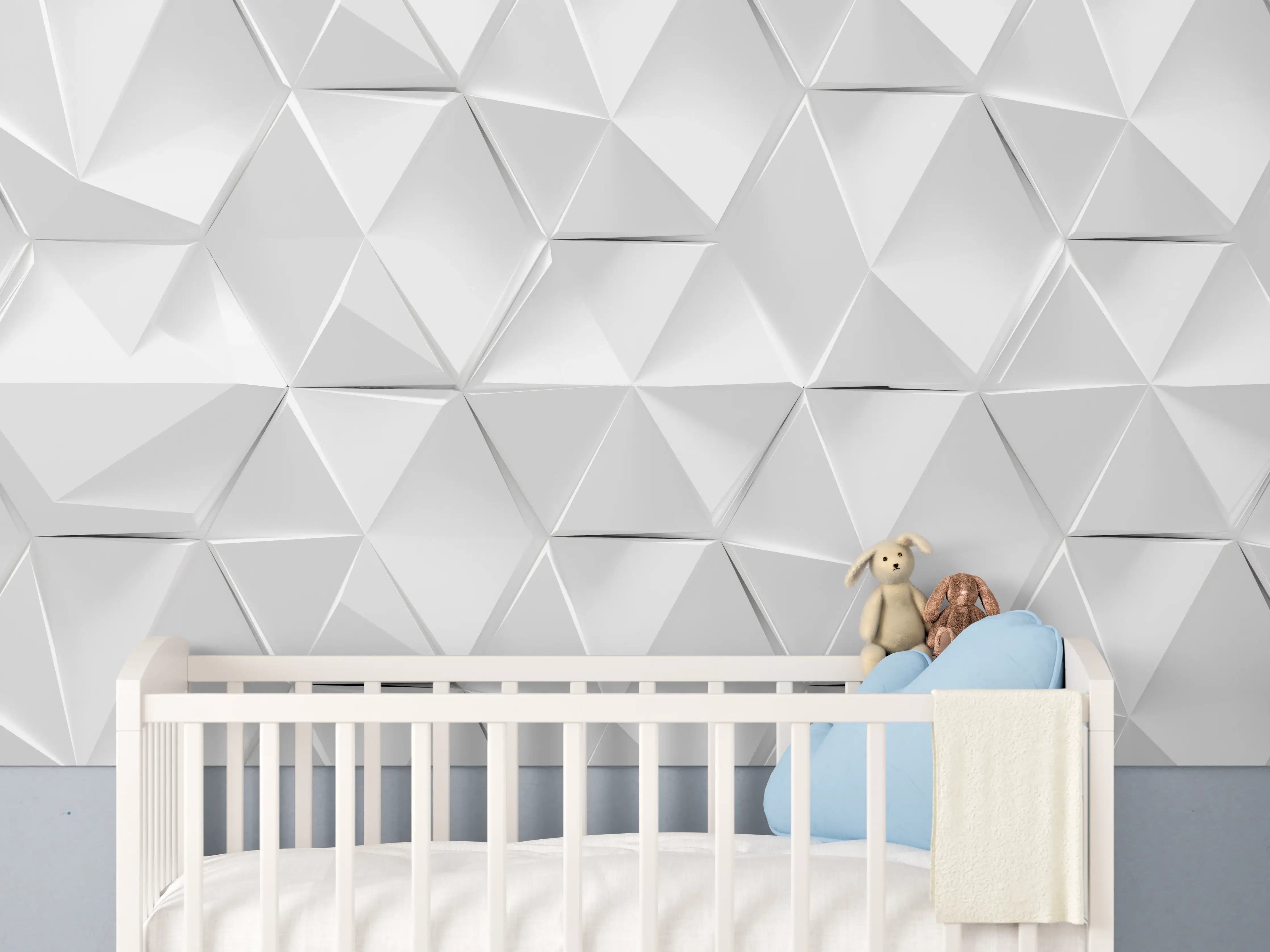 Babyzimmer Wandgestaltung - Weißer futuristischer Hintergrund
