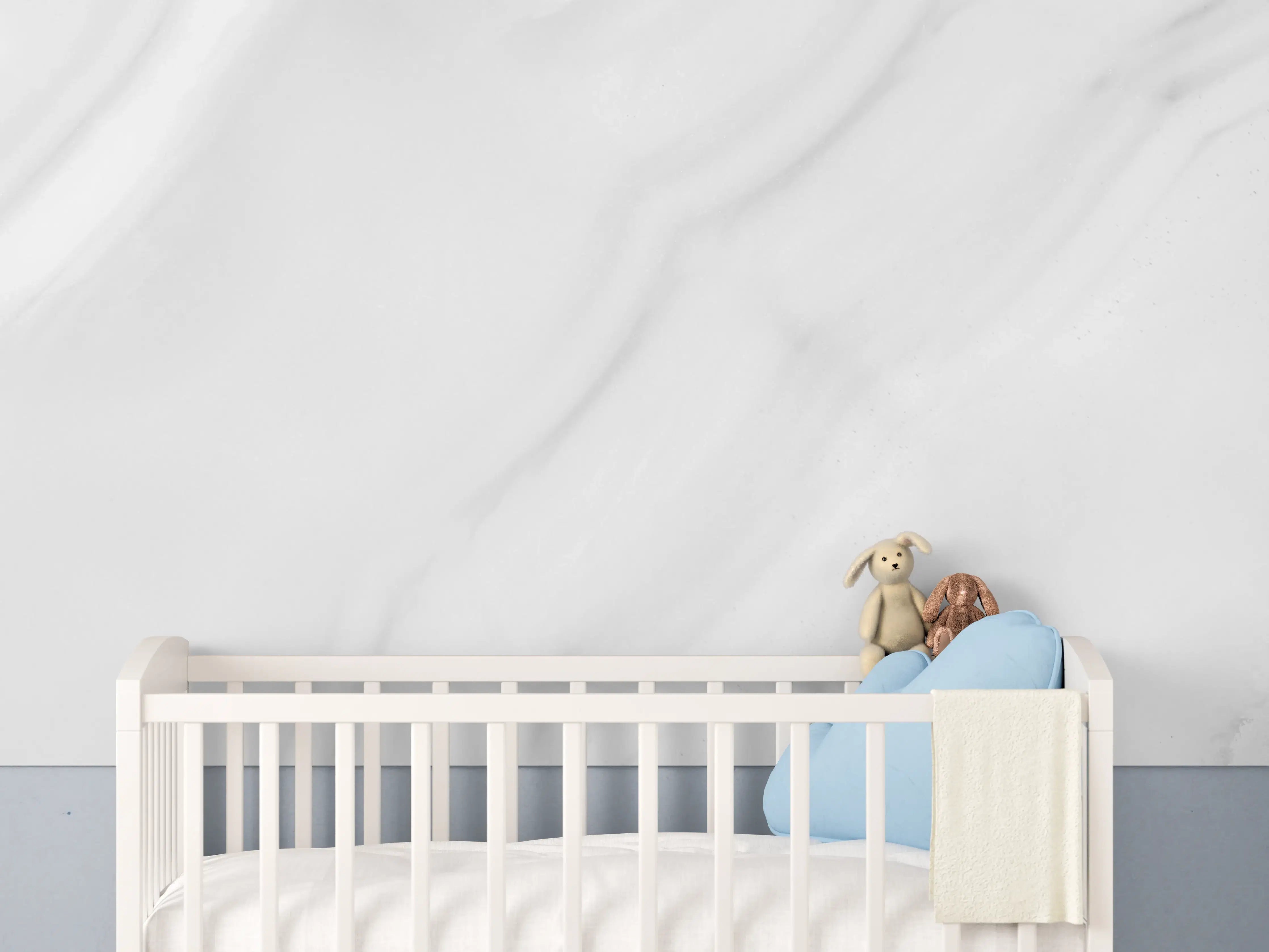 Babyzimmer Wandgestaltung - Weißer polierter Marmor