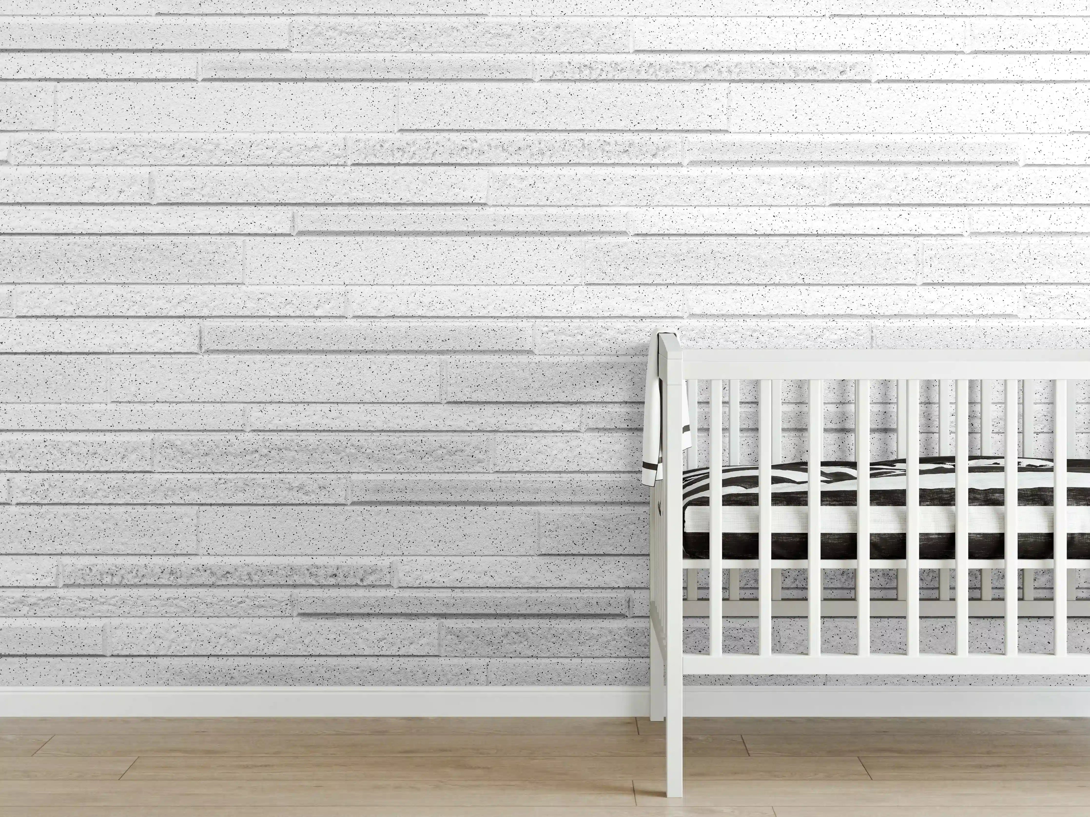 Babyzimmer Wandgestaltung - Weißes Granit Block Muster