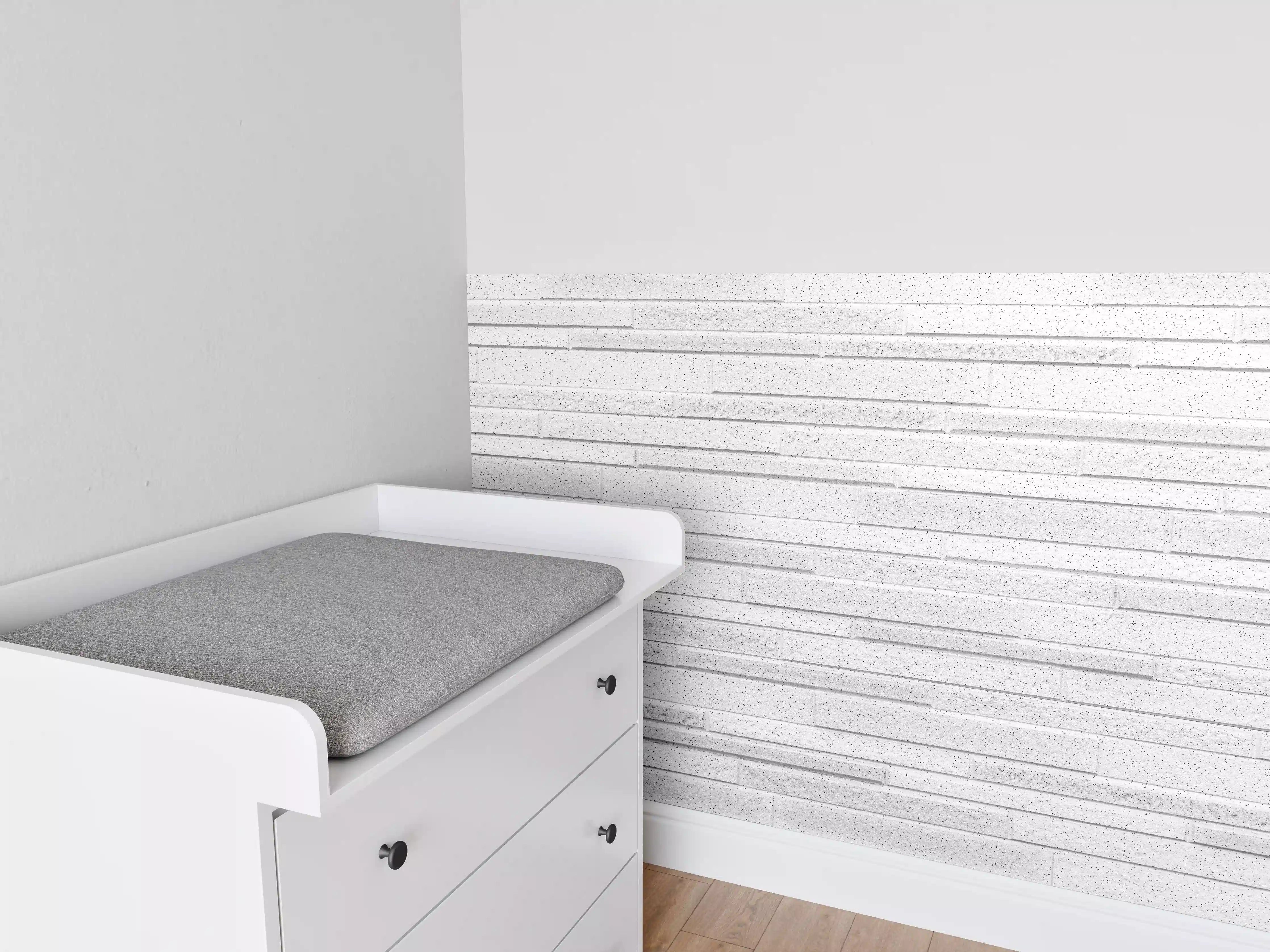 Babyzimmer Wandgestaltung - Weißes Granit Block Muster