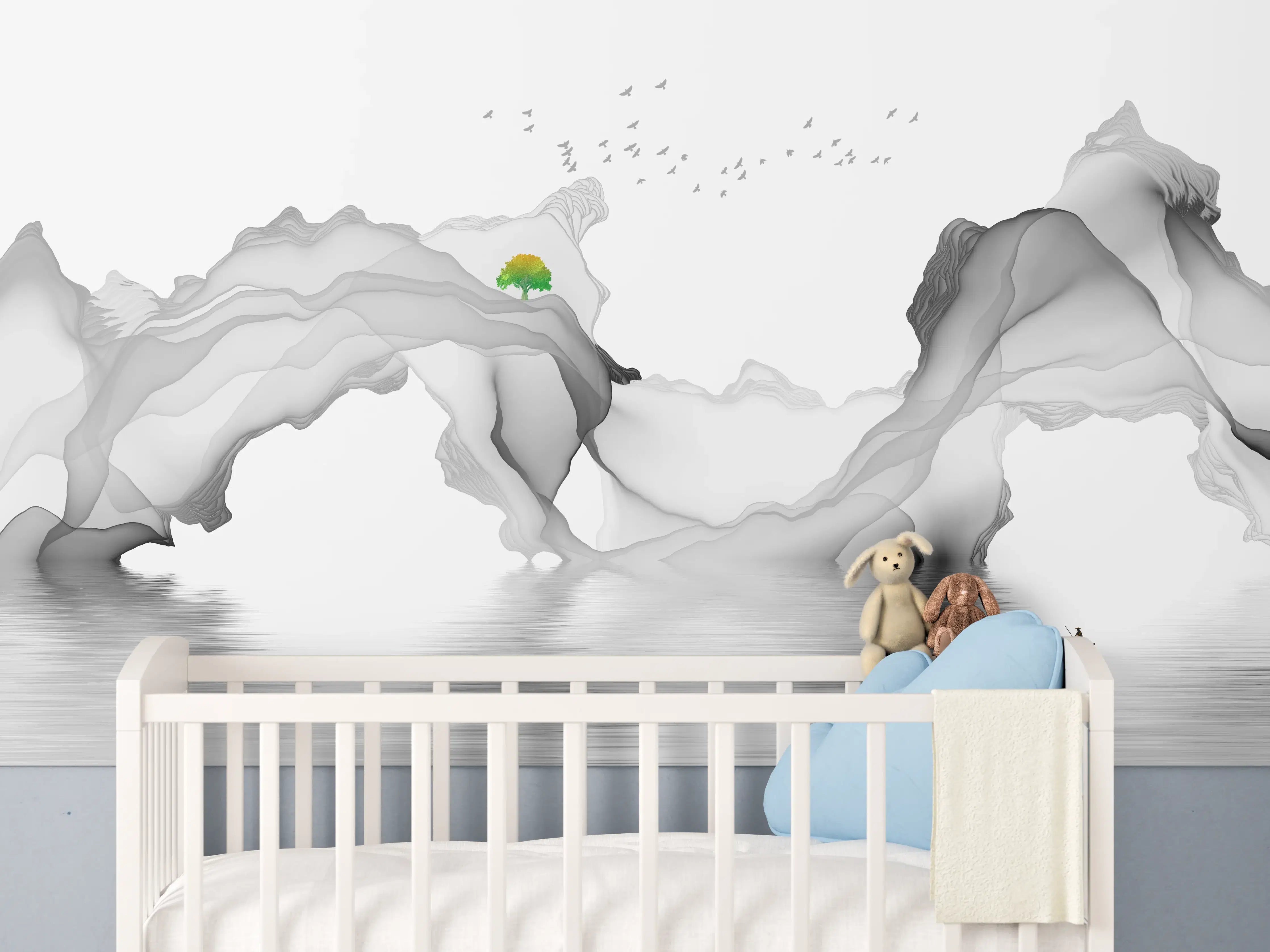 Babyzimmer Wandgestaltung - Weißes Meer Gemälde