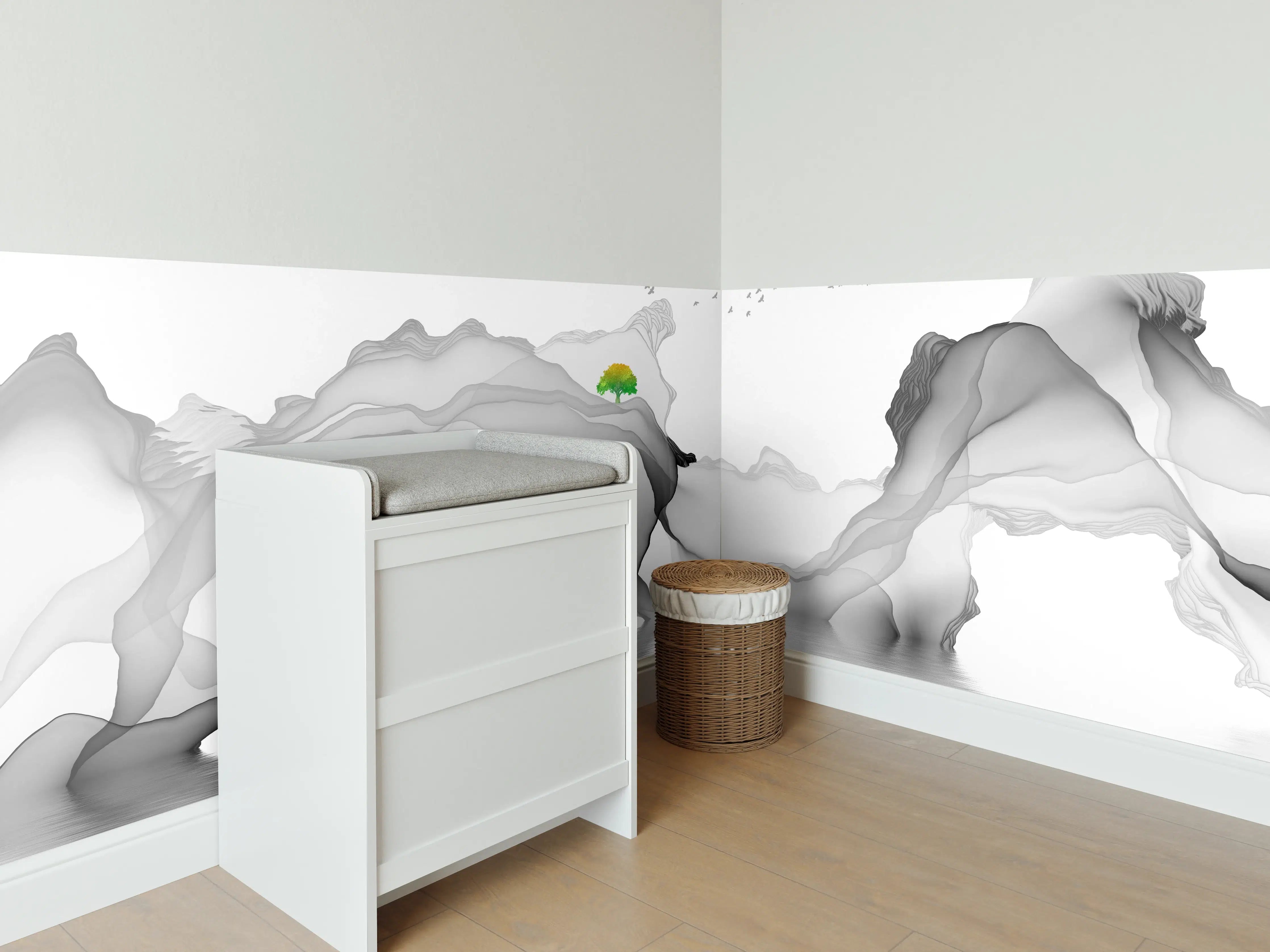 Babyzimmer Wandgestaltung - Weißes Meer Gemälde
