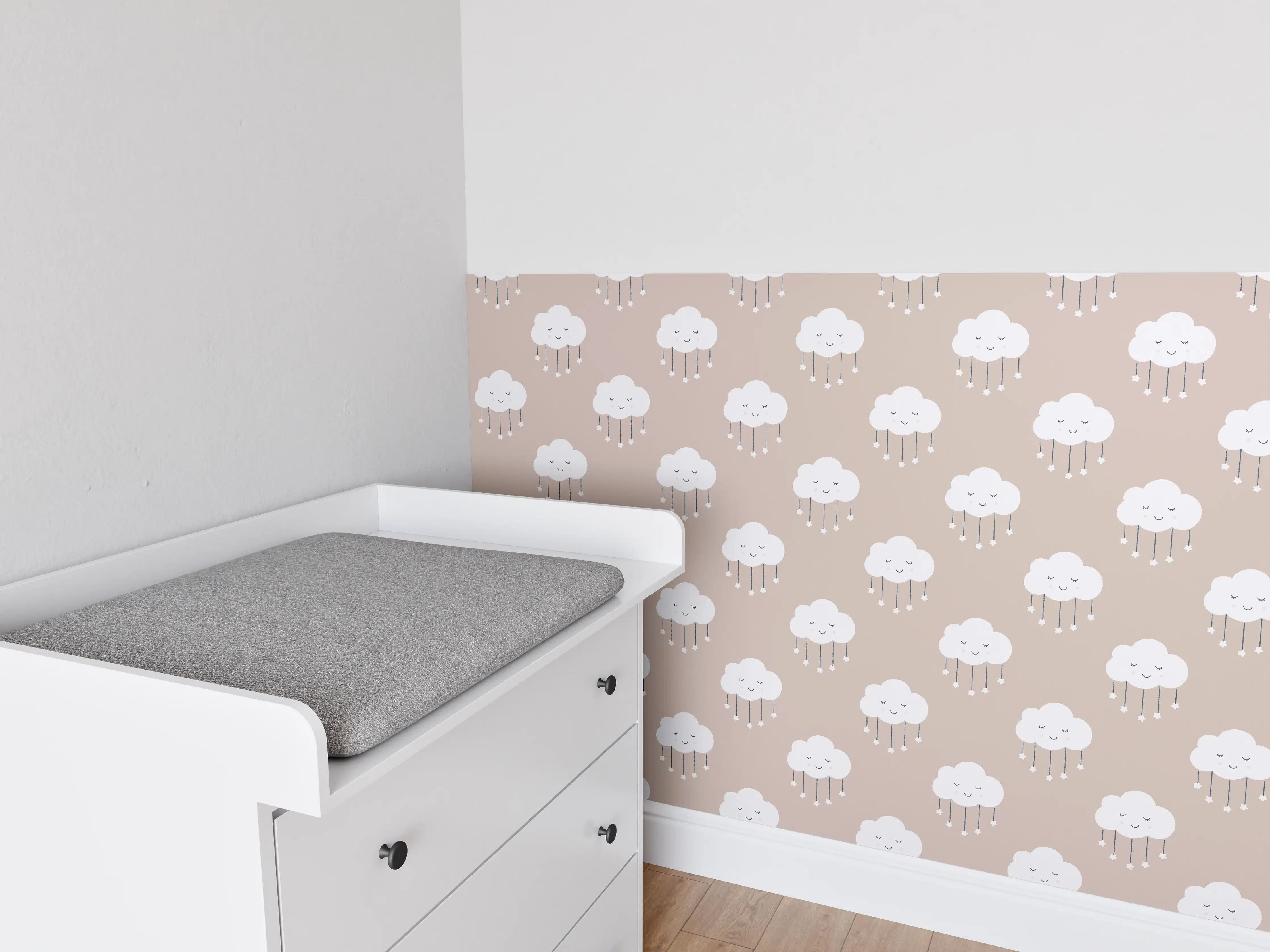 Babyzimmer Wandgestaltung - Weißes Polaroid-Foto mit grüner Pflanze