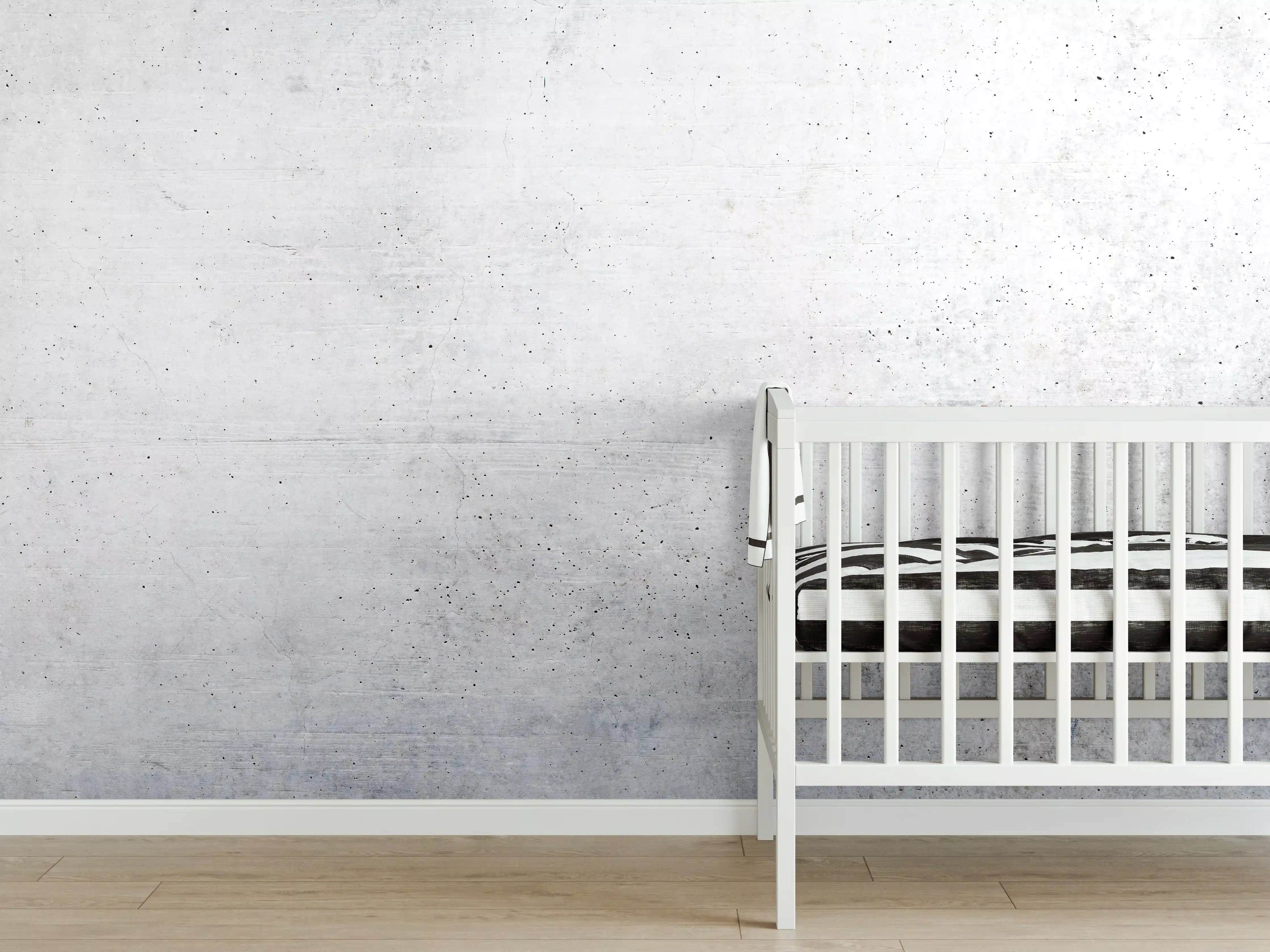 Babyzimmer Wandgestaltung - Weißes Zement Design