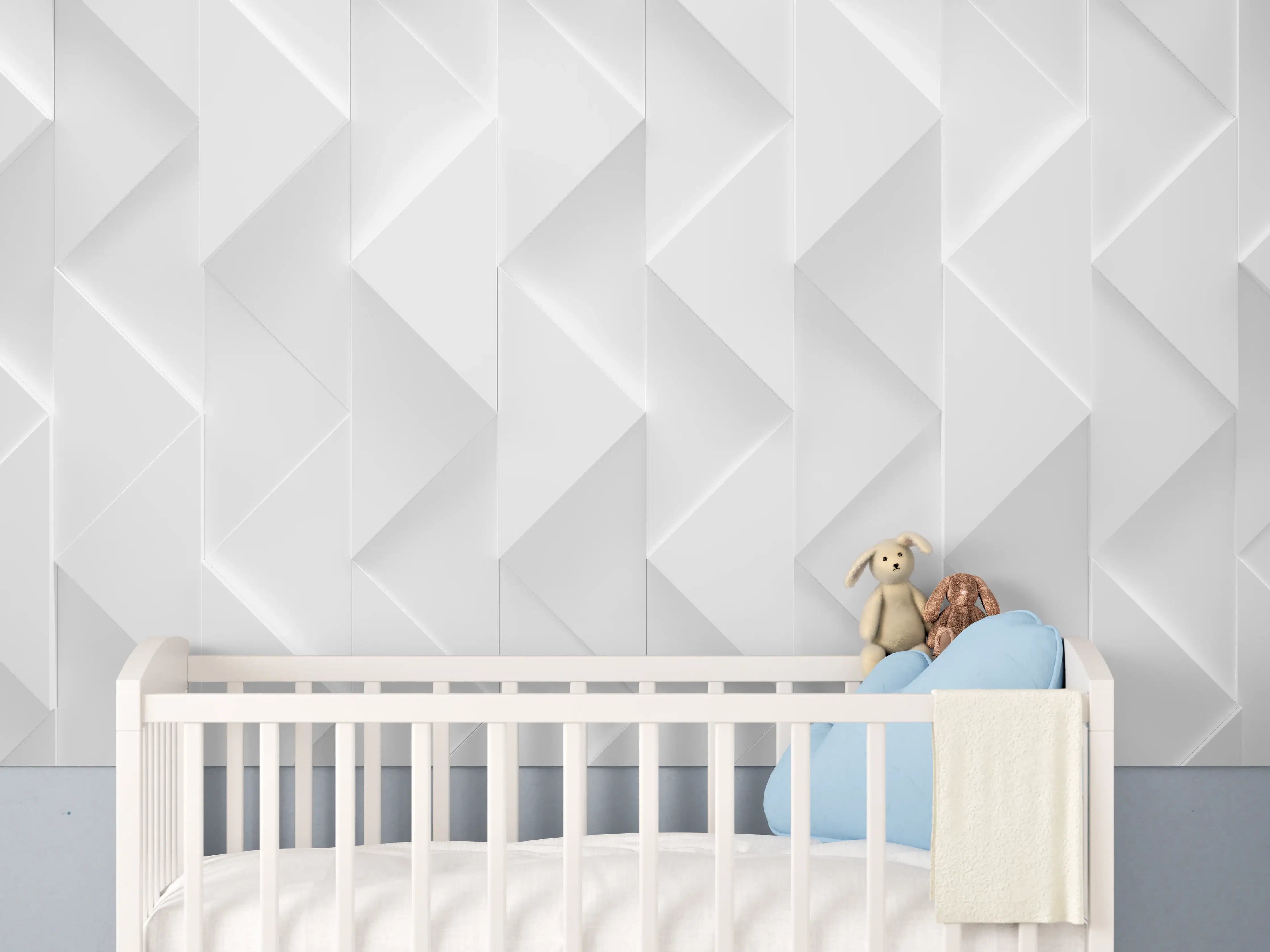 Babyzimmer Wandgestaltung - Weißes futuristisches Muster