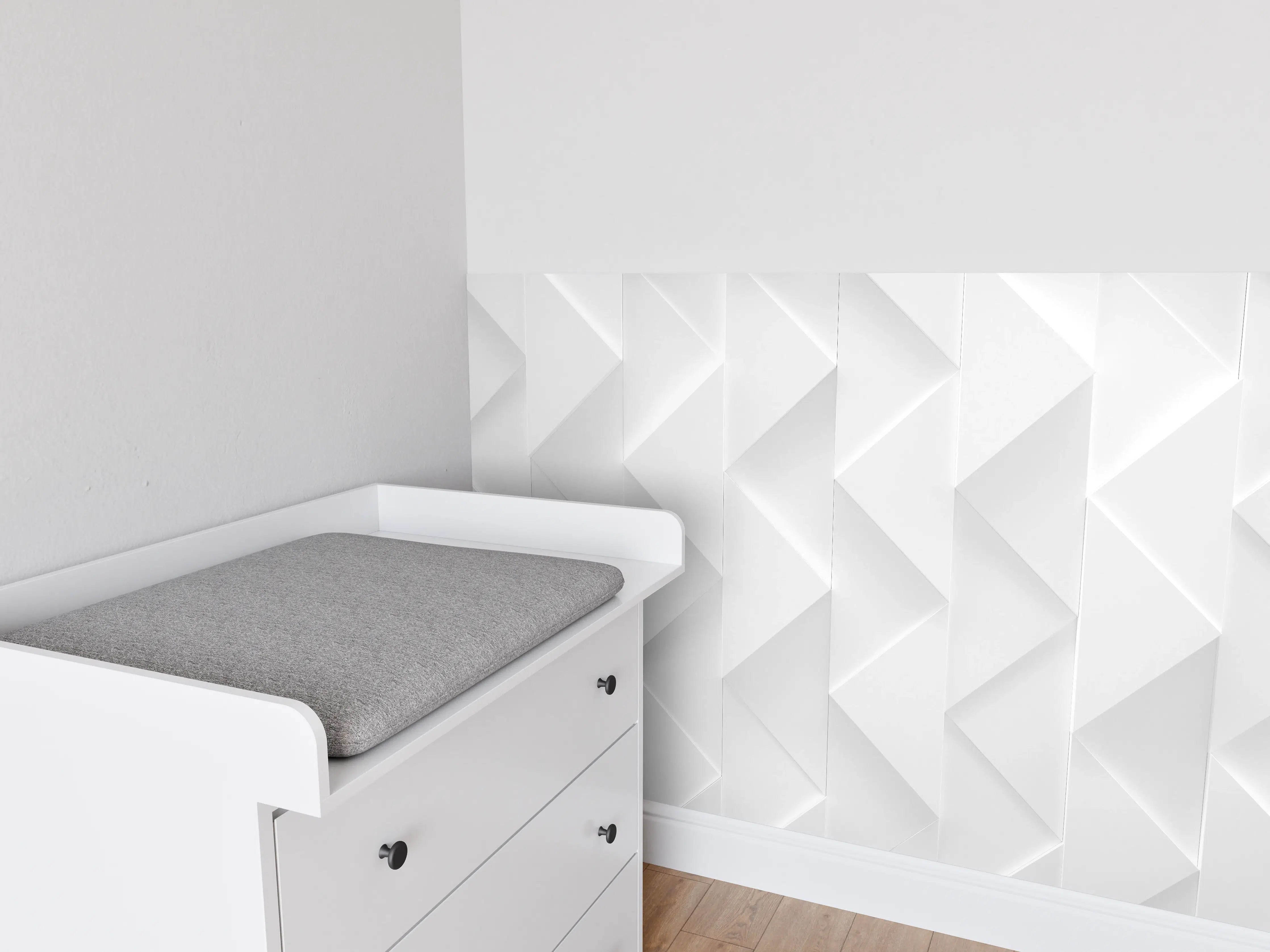 Babyzimmer Wandgestaltung - Weißes futuristisches Muster