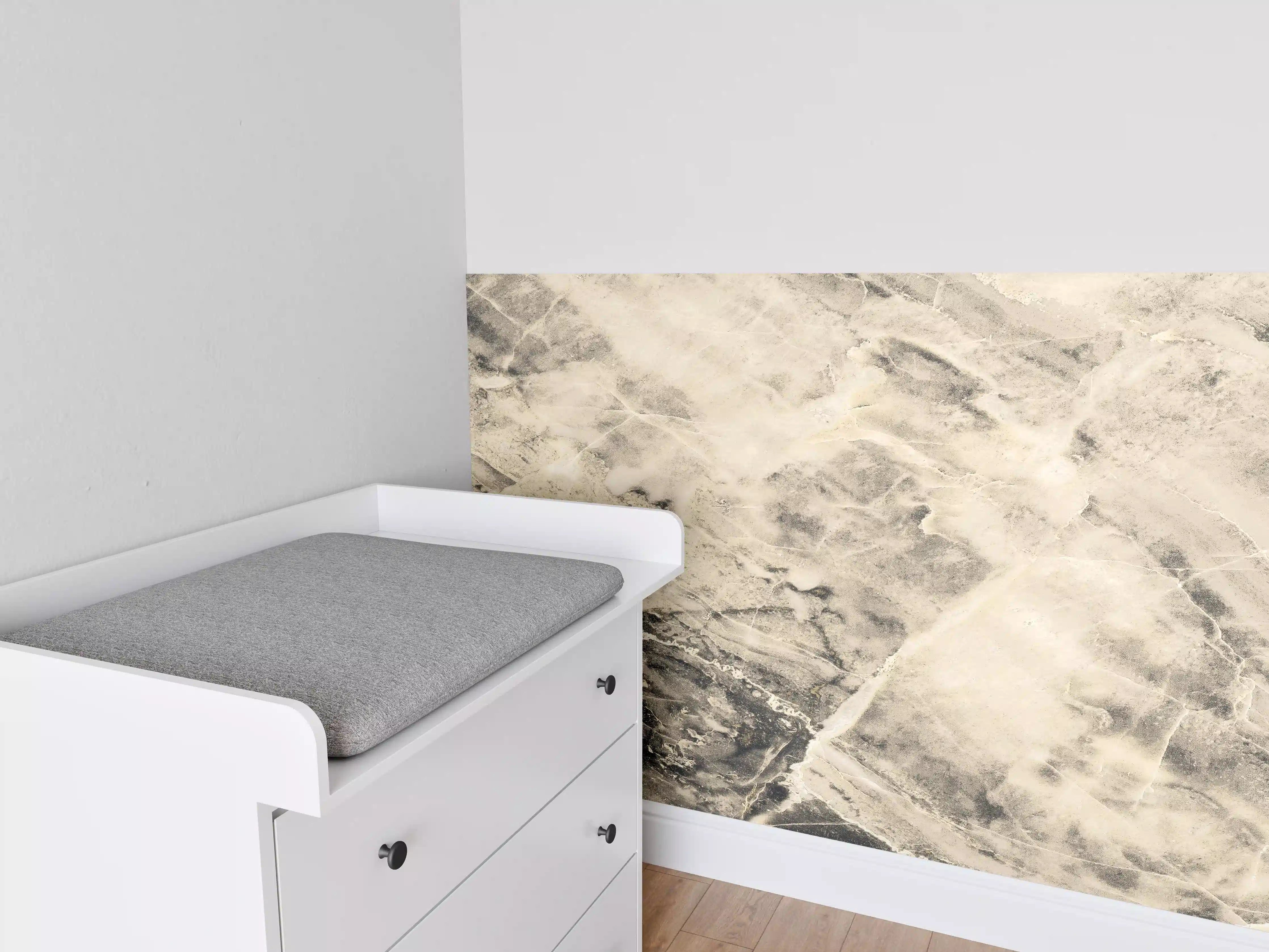 Babyzimmer Wandgestaltung - Weißliche Marmormuster