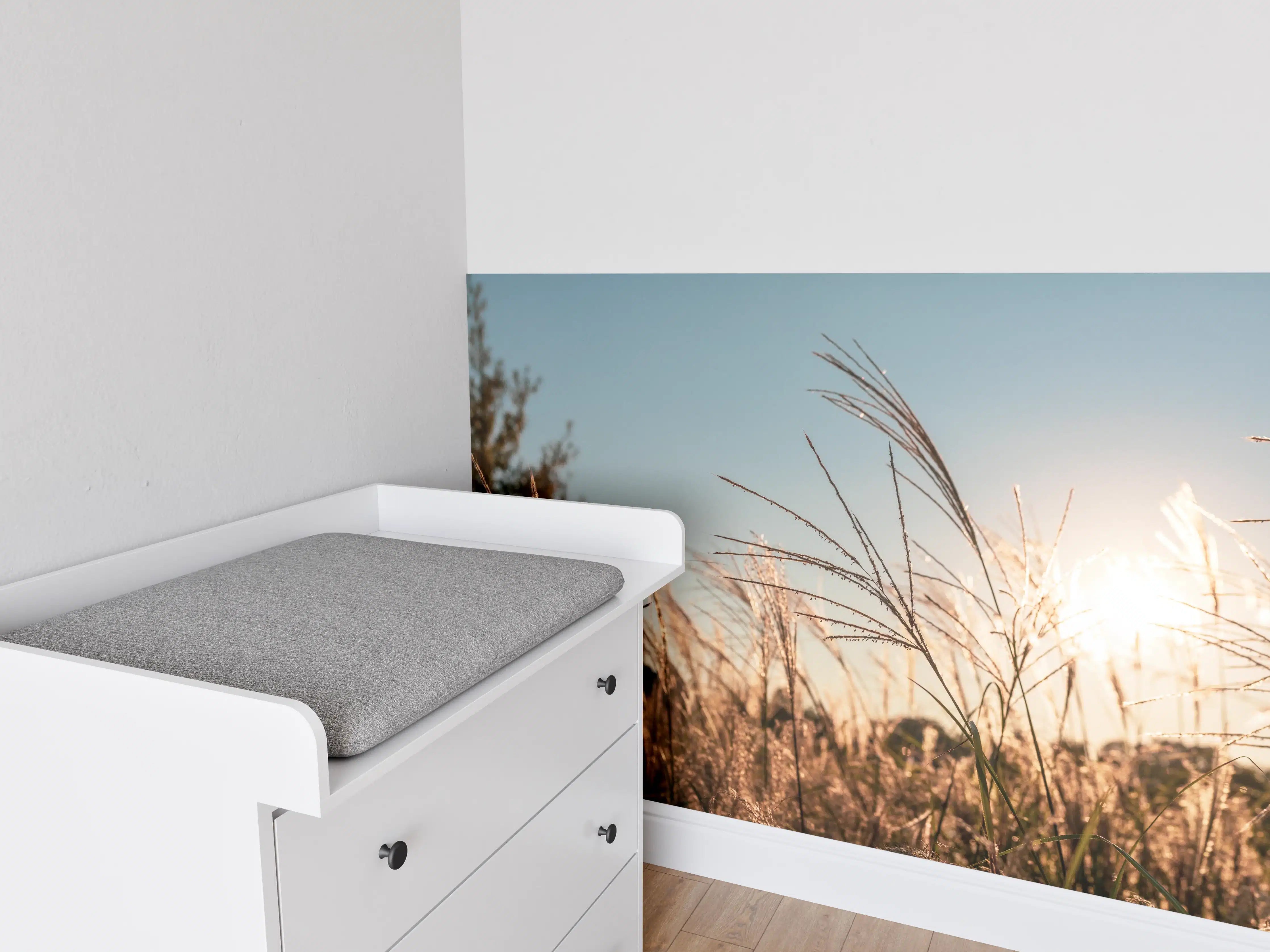 Babyzimmer Wandgestaltung - Weizenfeld in der Sonne