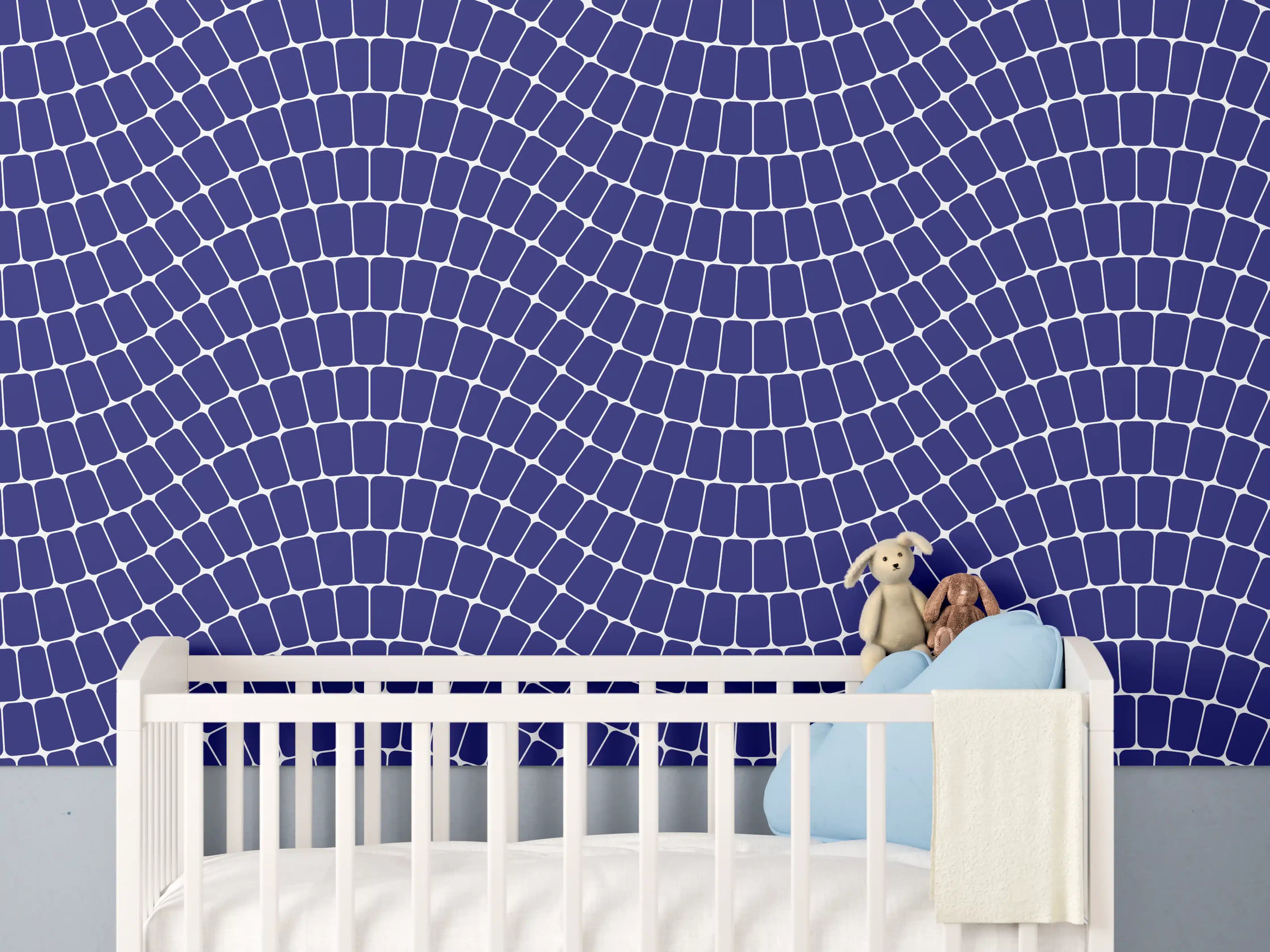 Babyzimmer Wandgestaltung - Wellen in Sinuoso Zaffiro