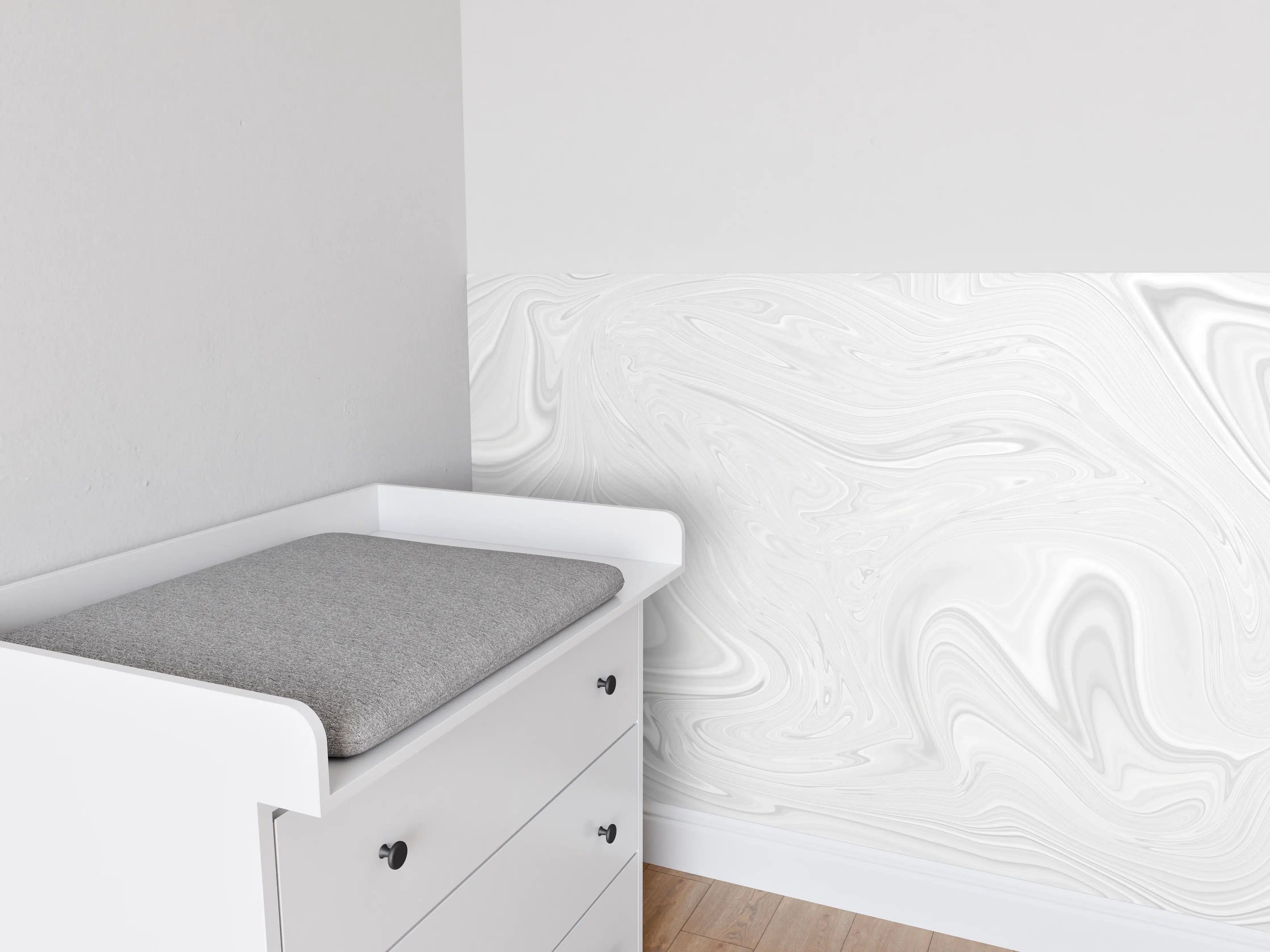 Babyzimmer Wandgestaltung - Welliger heller Marmor
