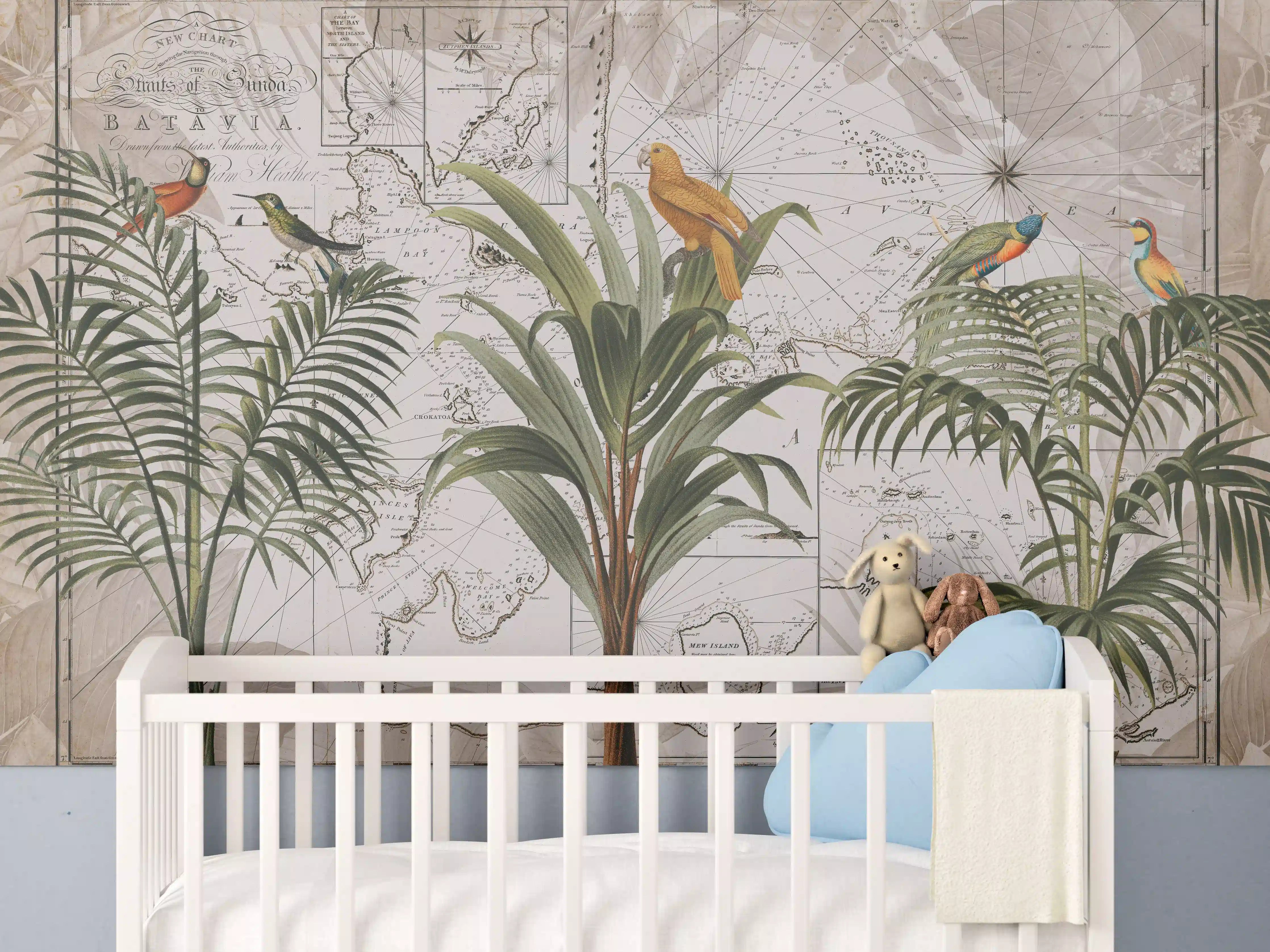 Babyzimmer Wandgestaltung - Weltkarte - Indonesien
