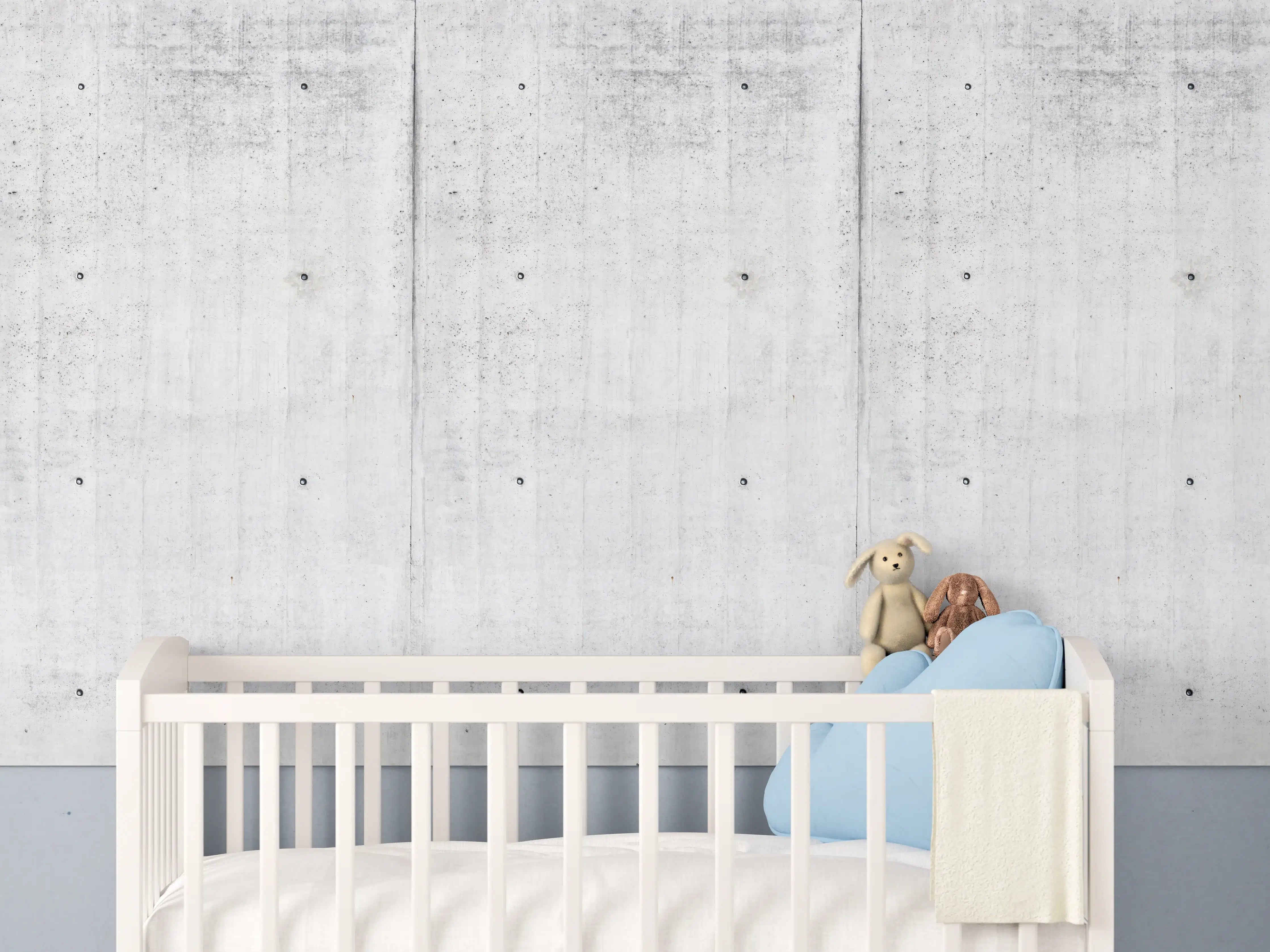 Babyzimmer Wandgestaltung - Wiederholtes Sichtbeton Textur