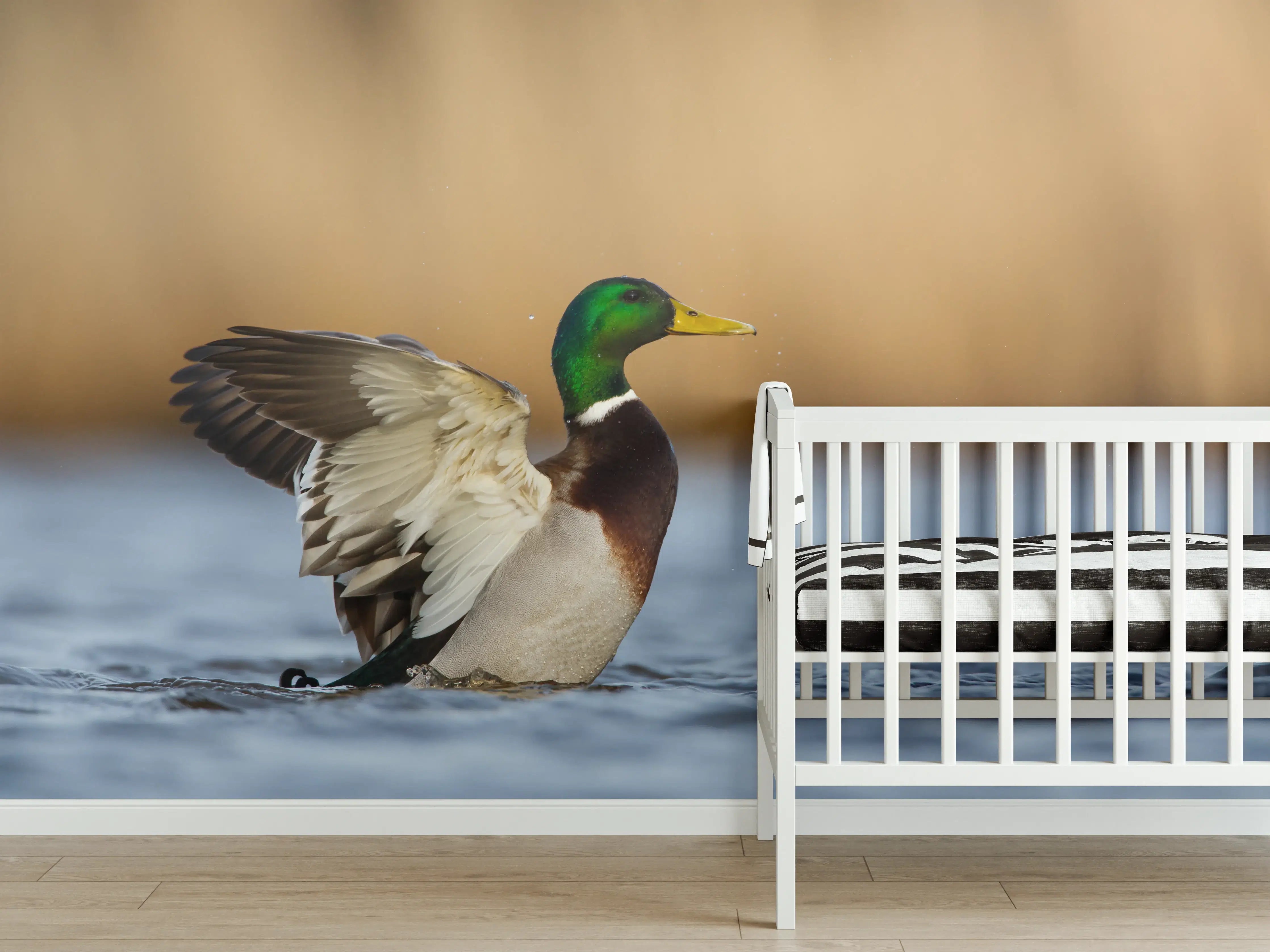 Babyzimmer Wandgestaltung - Wildente auf dem Wasser