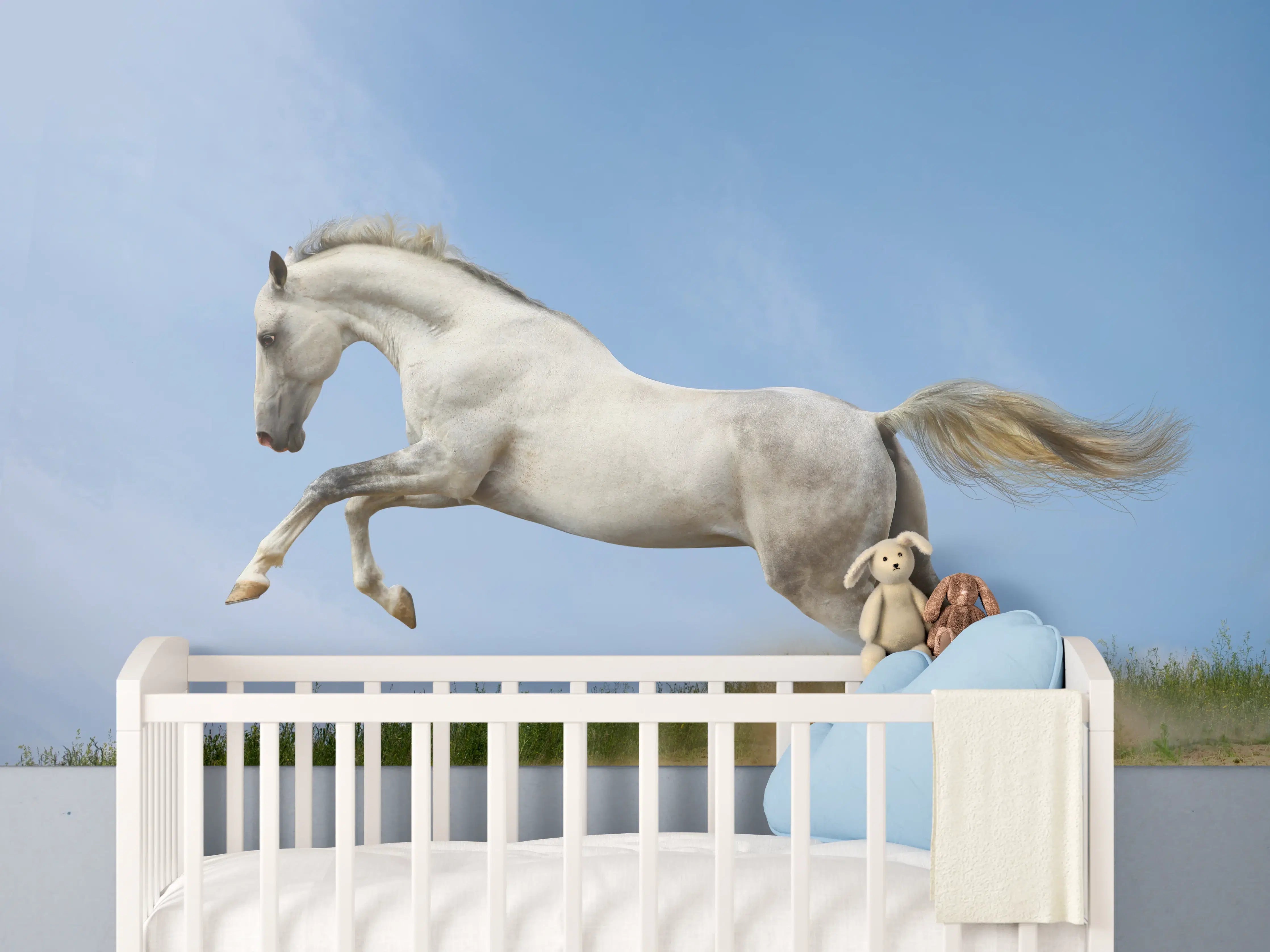 Babyzimmer Wandgestaltung - Wilder Araber-Hengst