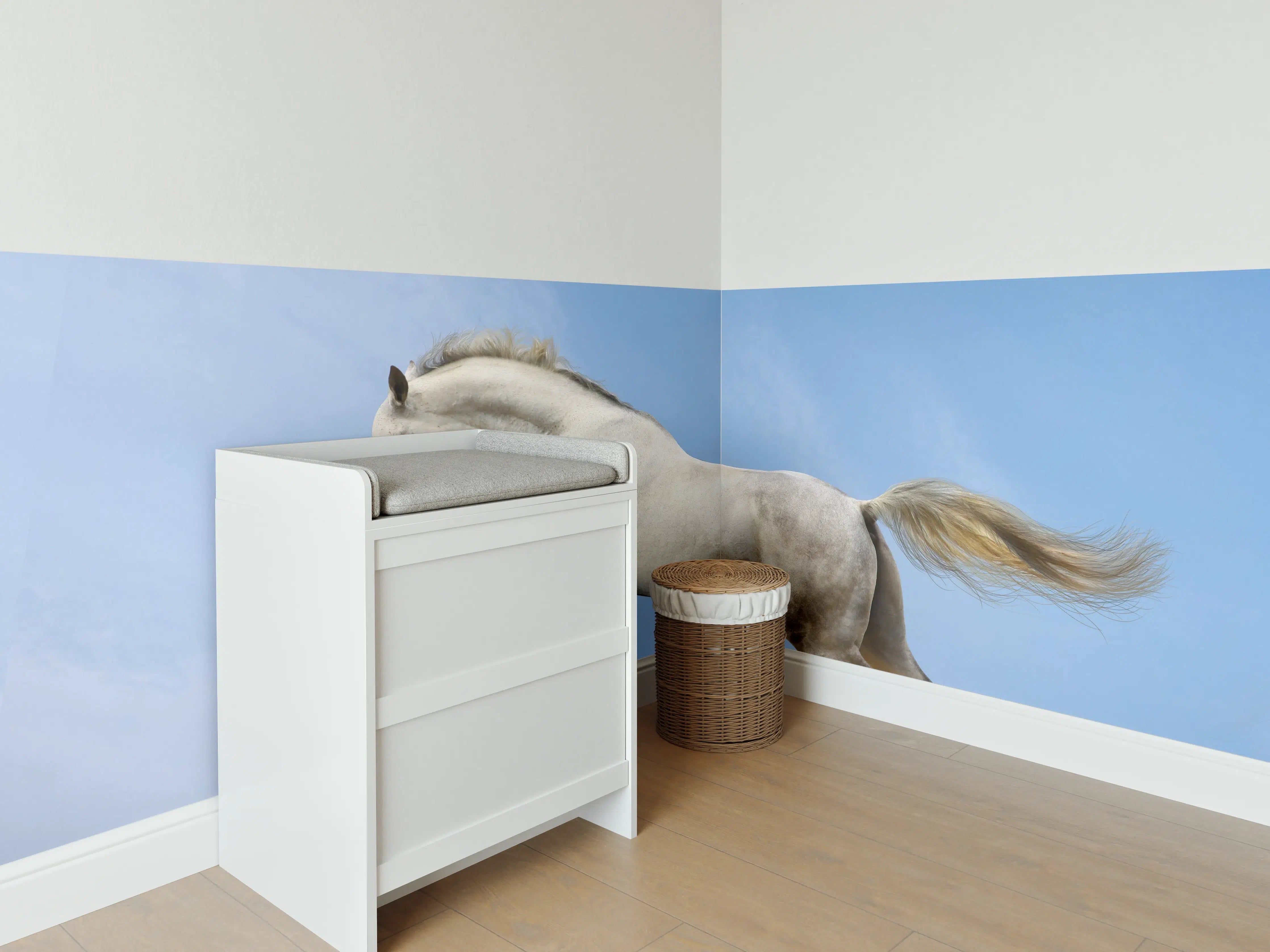 Babyzimmer Wandgestaltung - Wilder Araber-Hengst