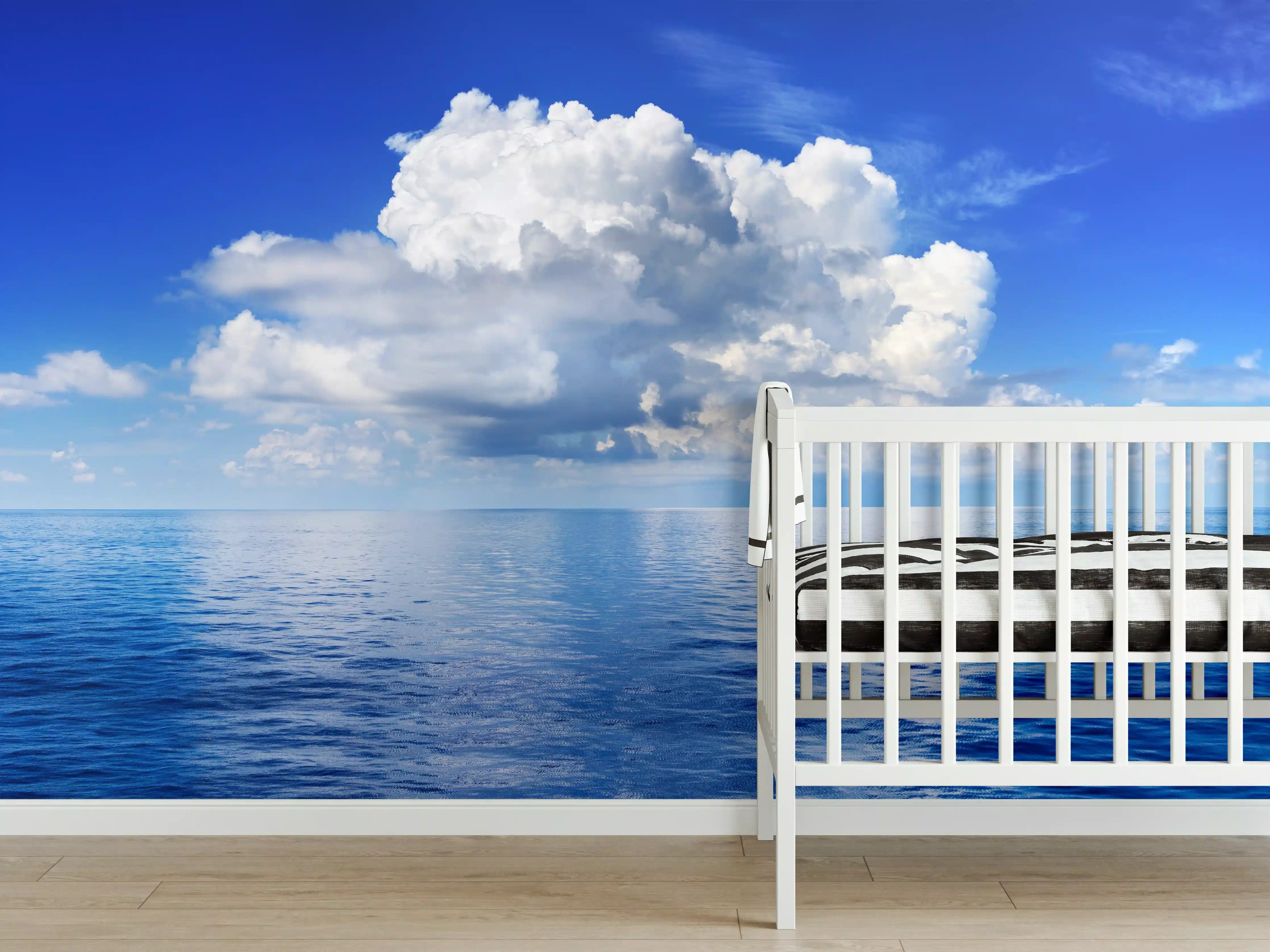 Babyzimmer Wandgestaltung - Wolkenkulisse über dem Ozean