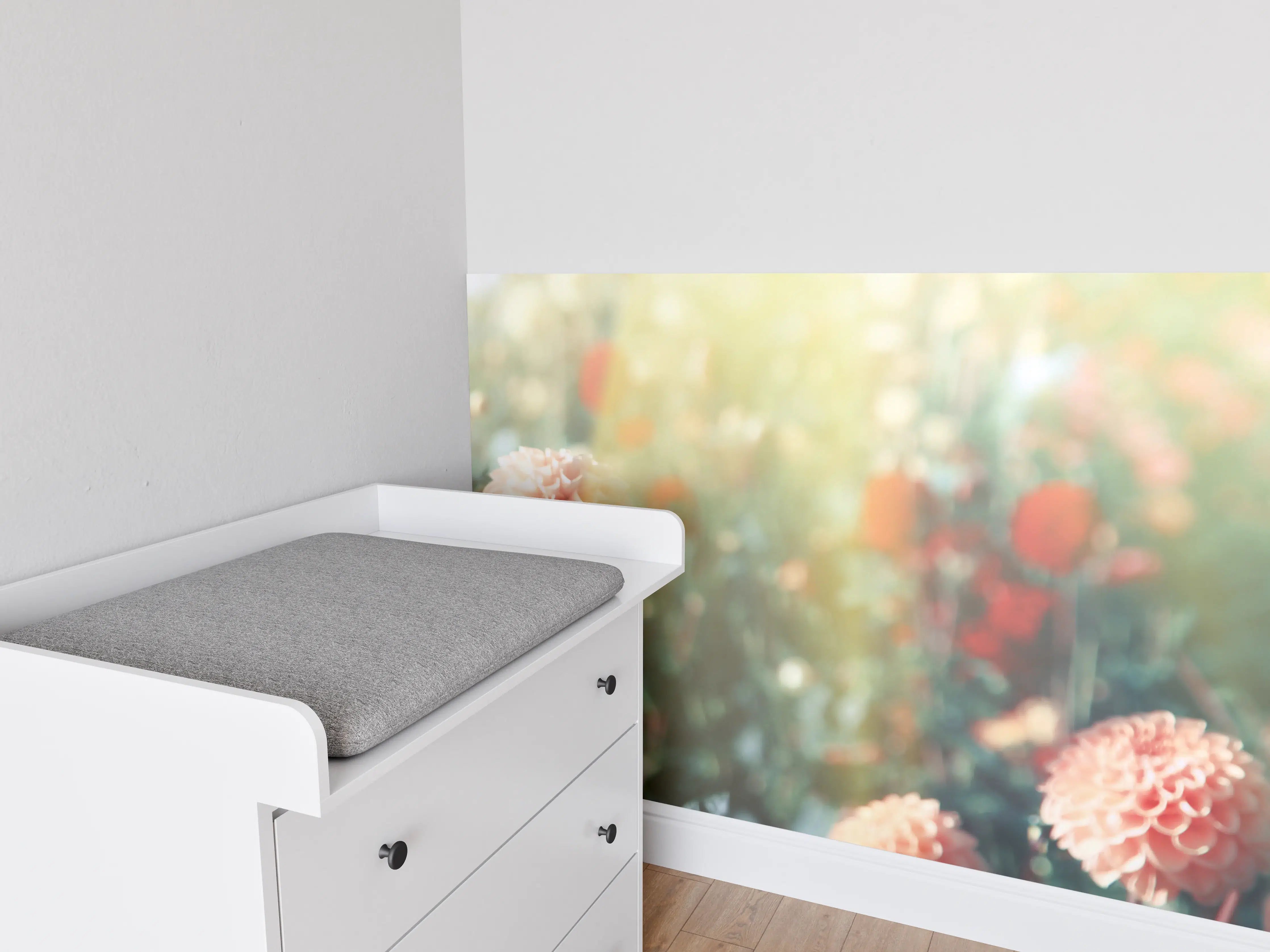 Babyzimmer Wandgestaltung - Wunderschöne Blumen im Sommer
