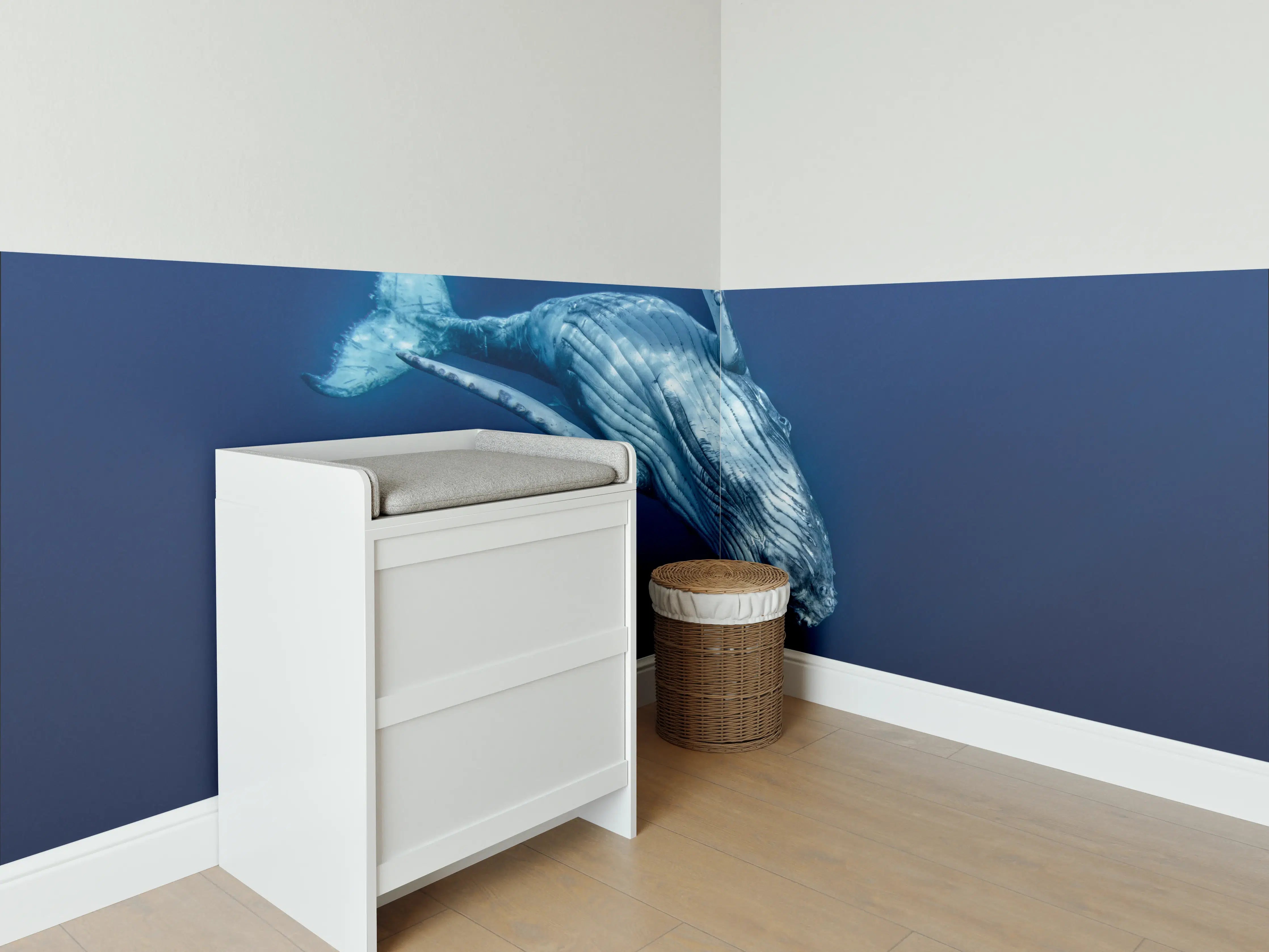 Babyzimmer Wandgestaltung - Wunderschönes Buckelwalbaby