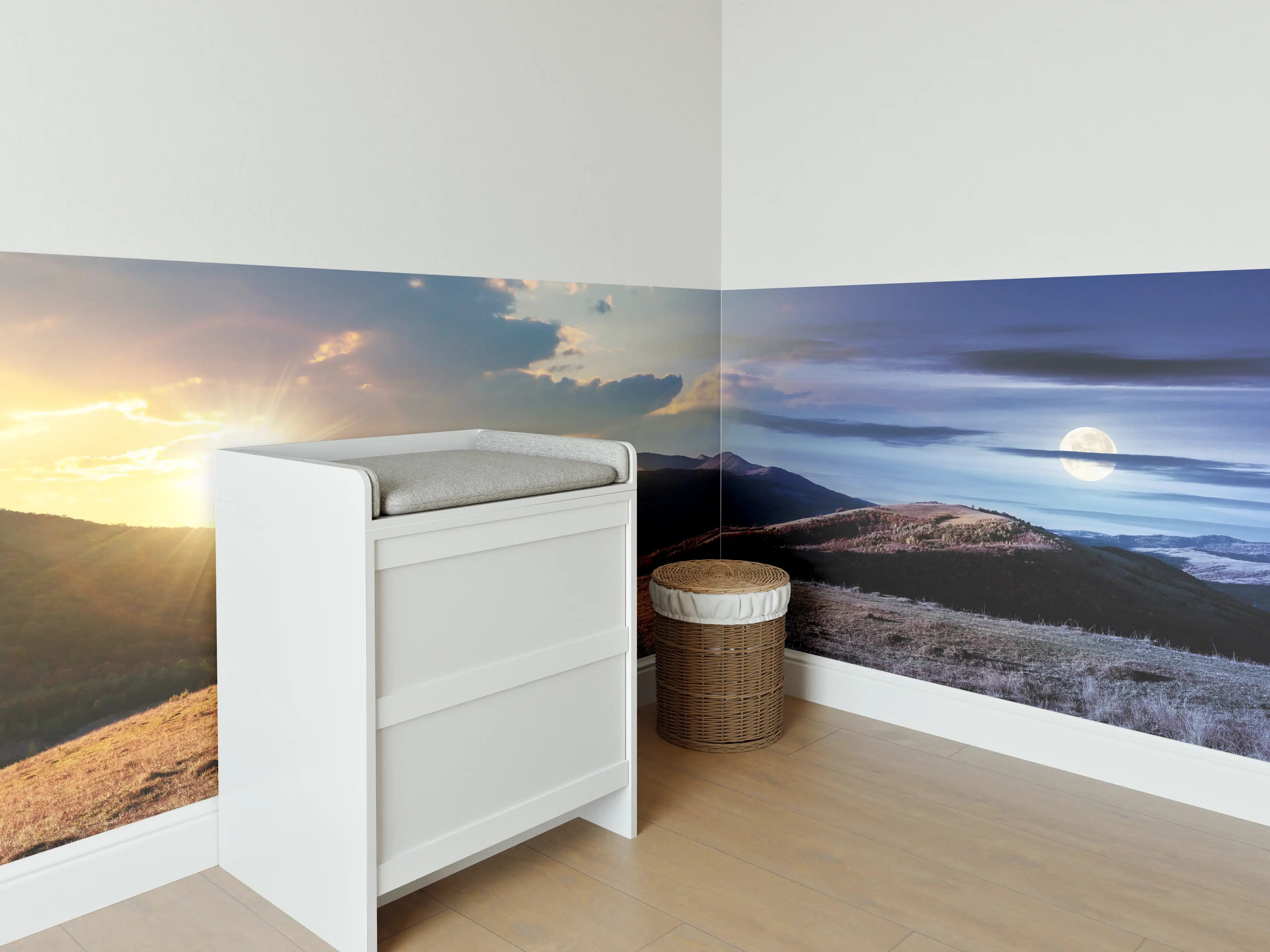 Babyzimmer Wandgestaltung - Wunderschönes Panorama eines Bergkamms