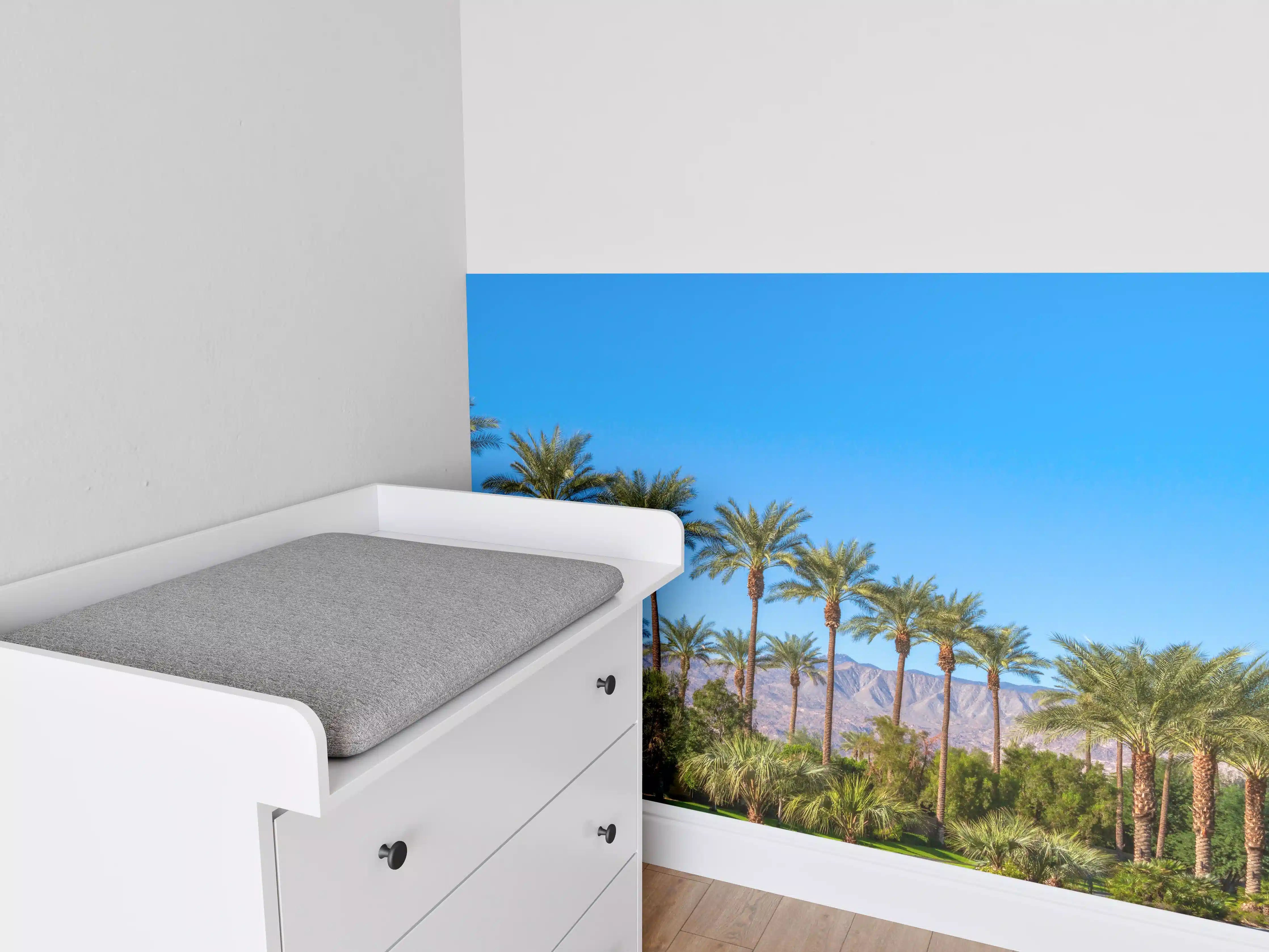 Babyzimmer Wandgestaltung - Wundervolle Palmen in Kalifornien