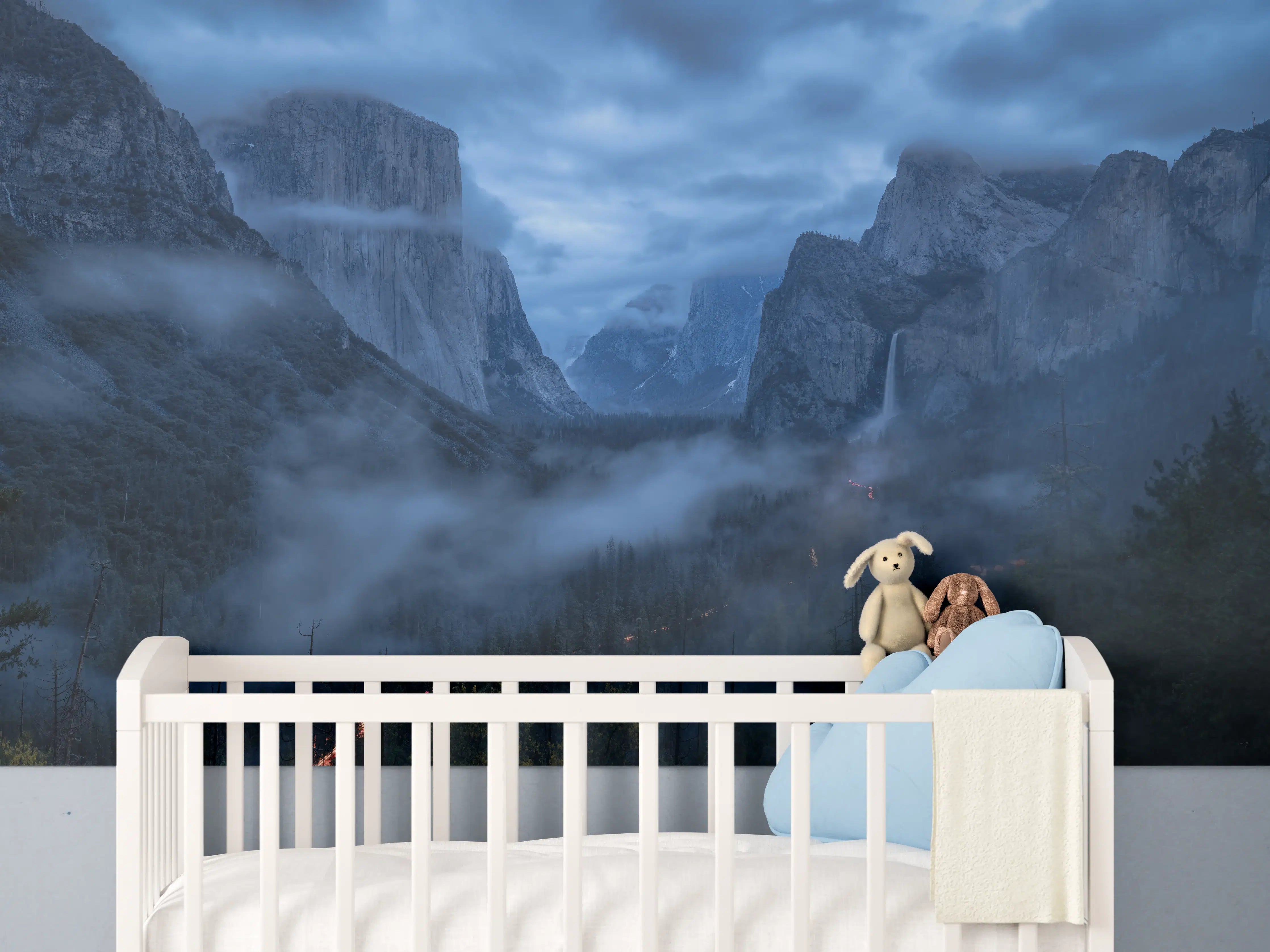 Babyzimmer Wandgestaltung - Yosemite Nebel Dämmerung