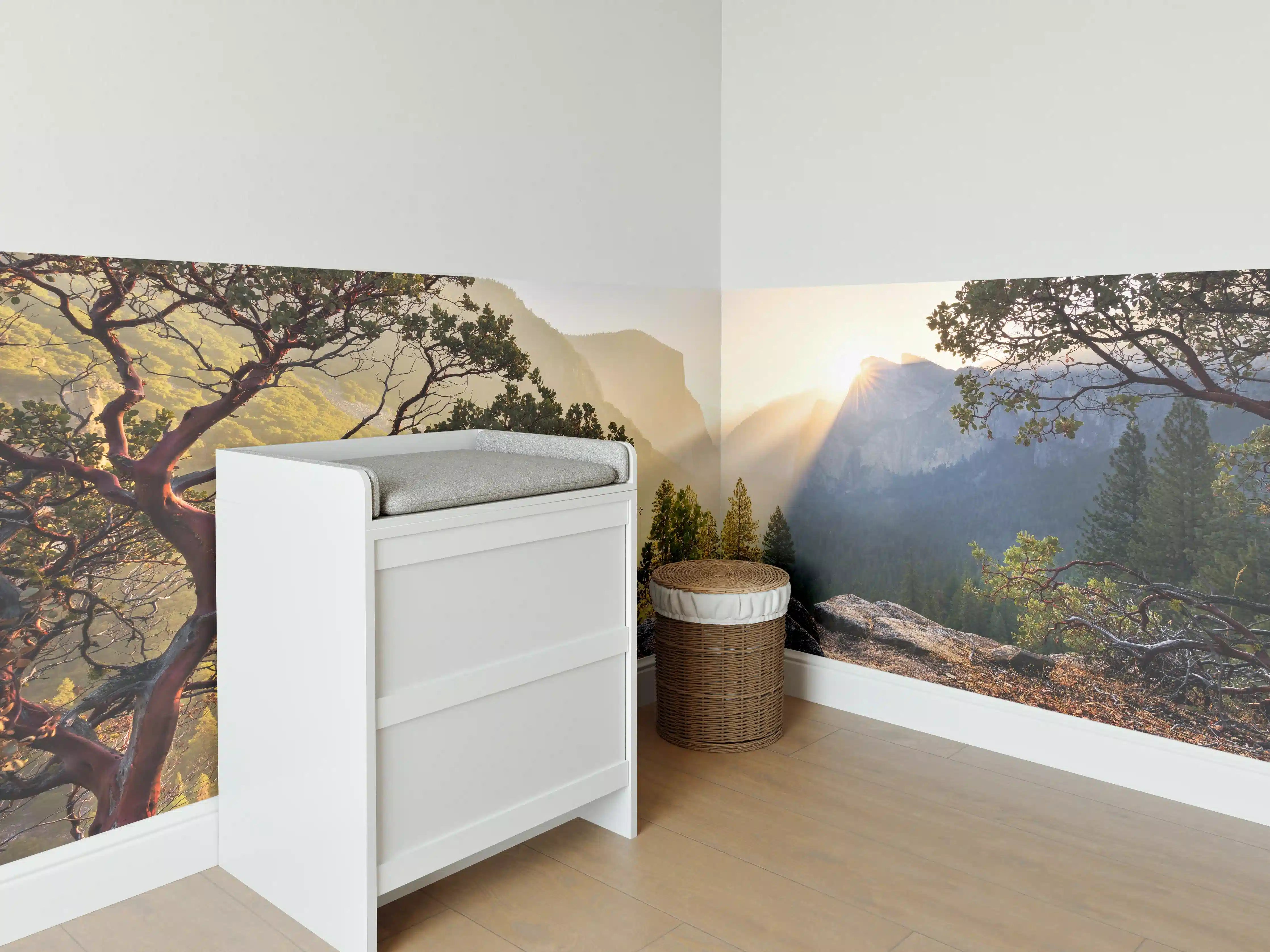 Babyzimmer Wandgestaltung - Yosemite Sonnenstrahlen Panorama