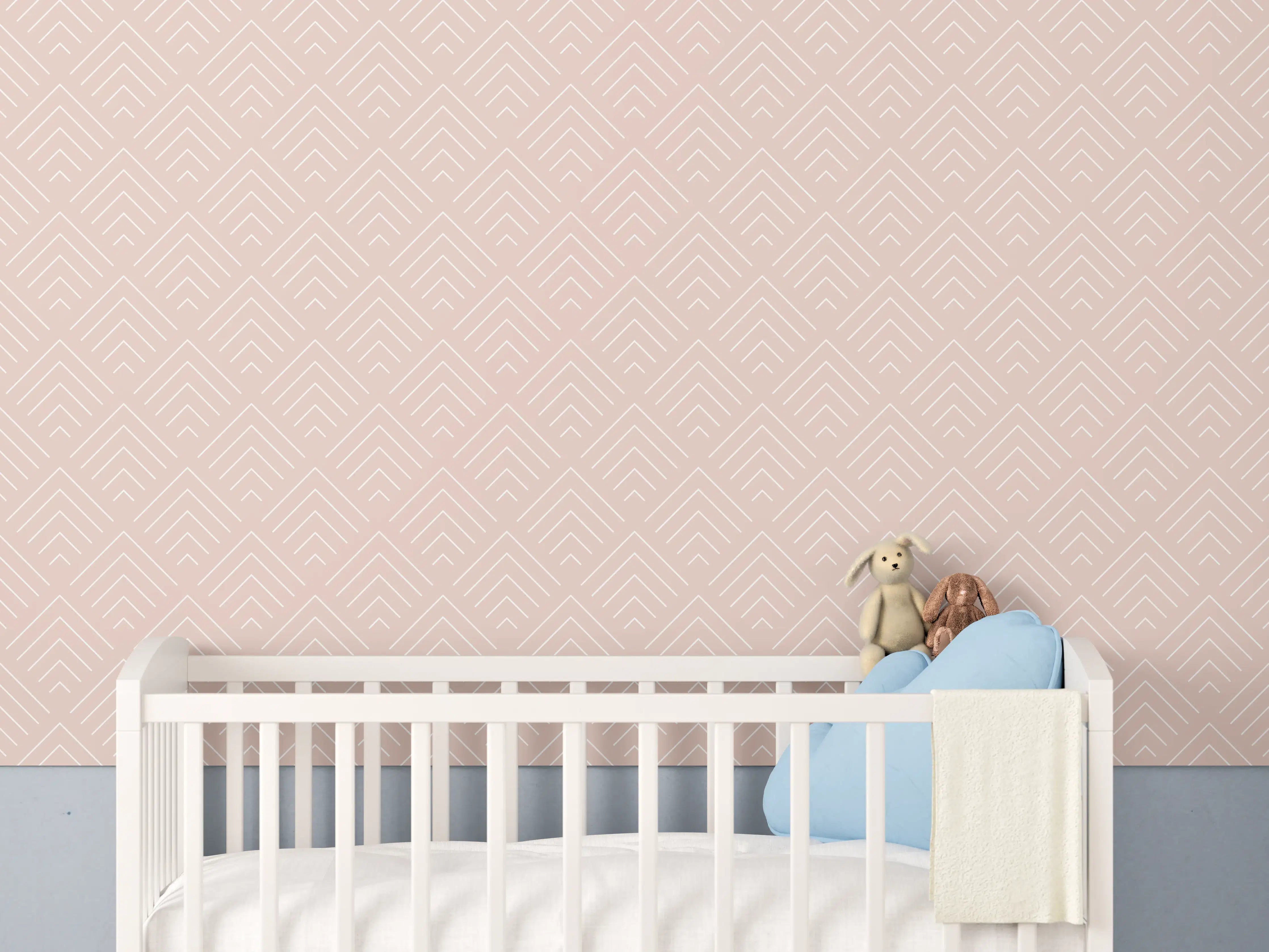 Babyzimmer Wandgestaltung - Zarte Rosa-Wellness-Textur