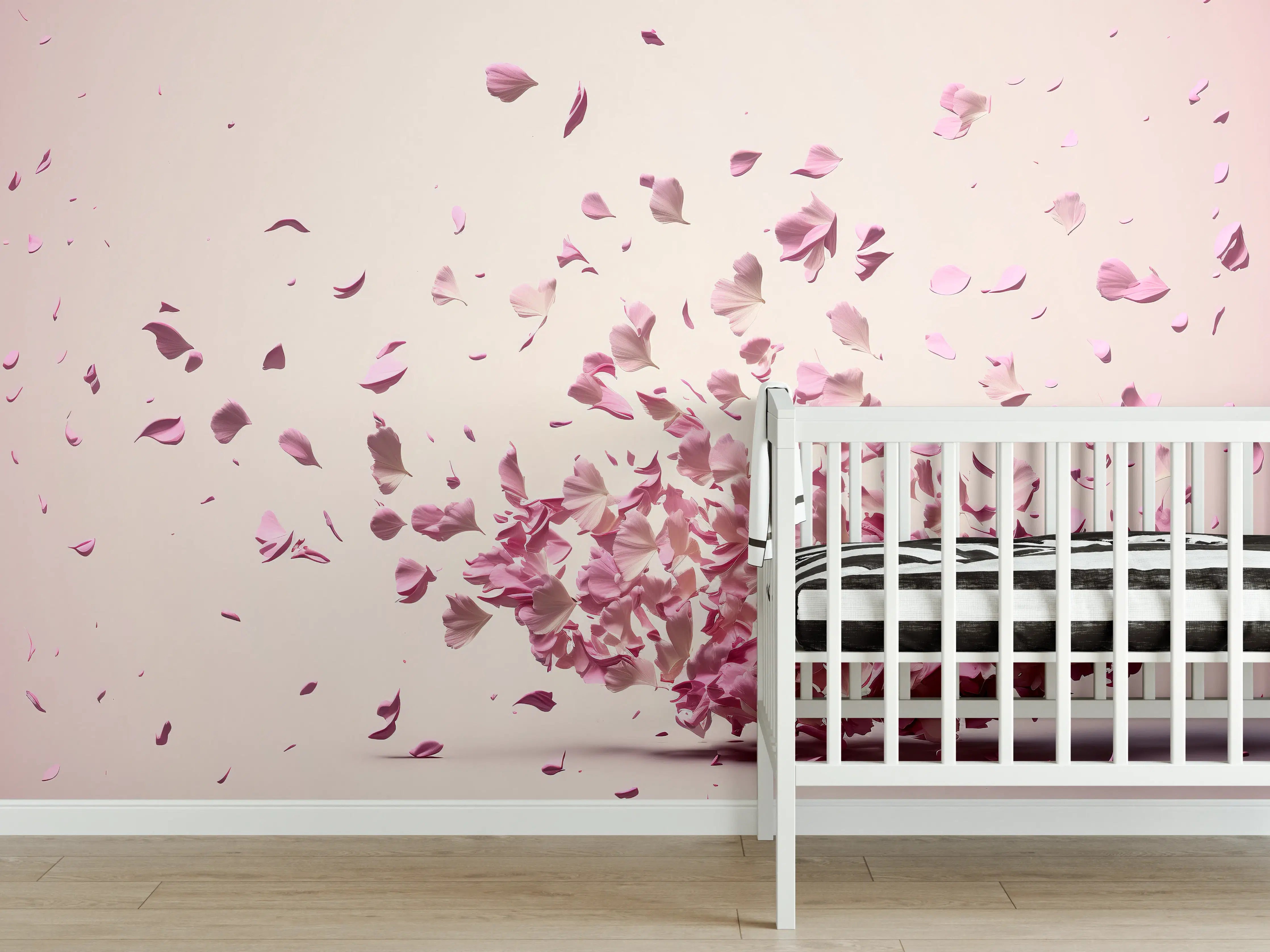 Babyzimmer Wandgestaltung - Zarte Sakura-Blütenpracht Explosion