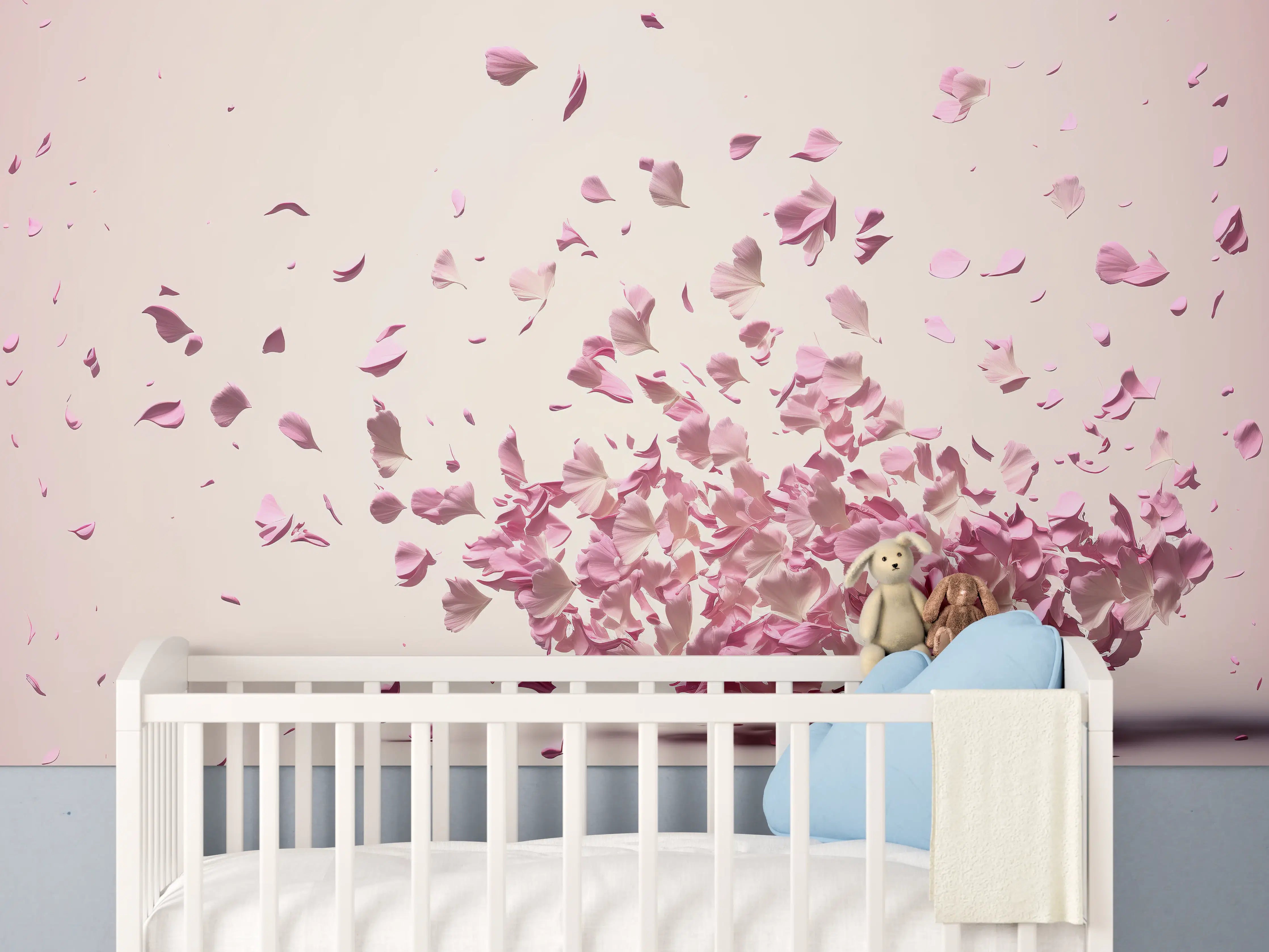 Babyzimmer Wandgestaltung - Zarte Sakura-Blütenpracht Explosion